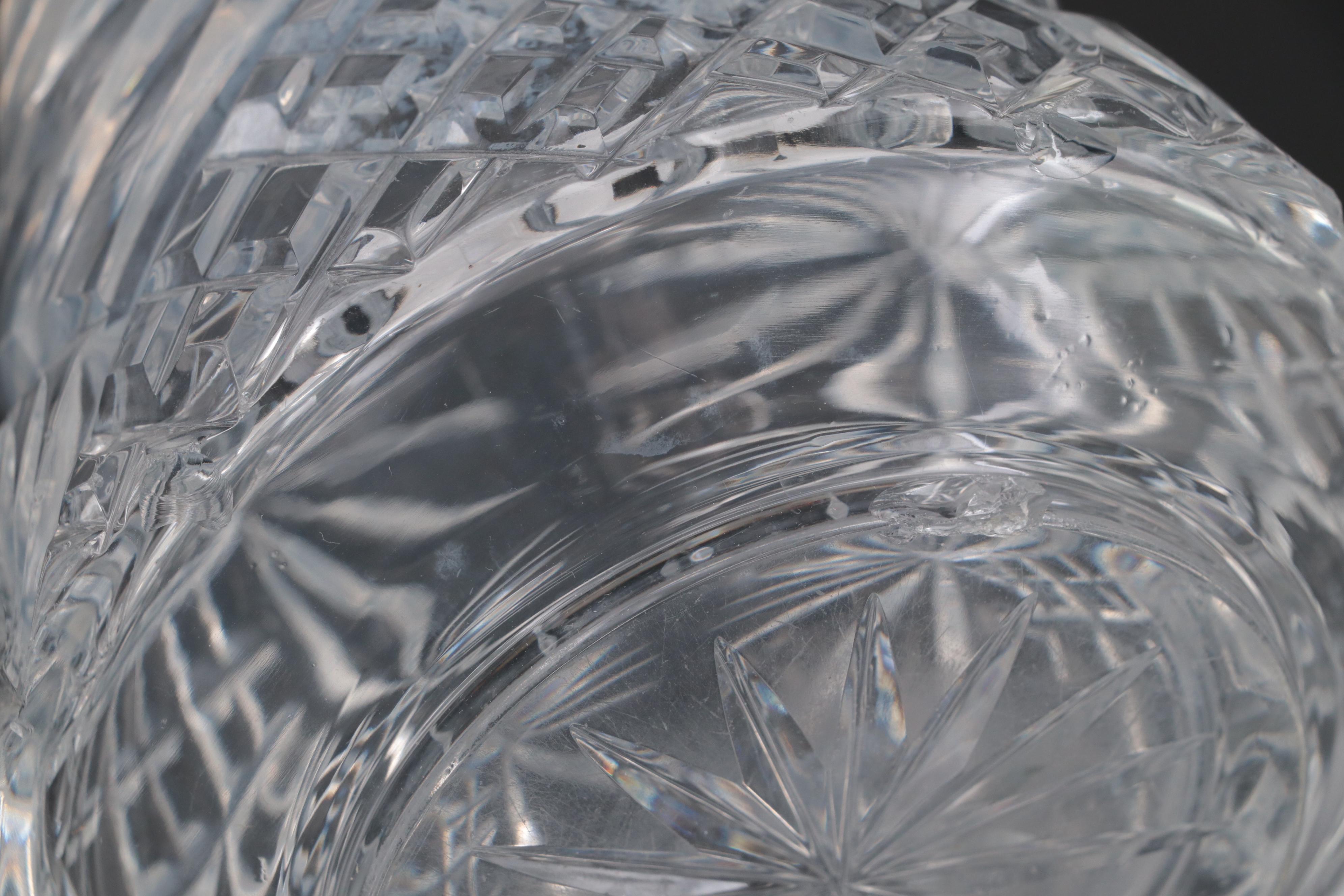 Cut Glass Decanters with Stieff Pewter Historic Newport Decanter Labels