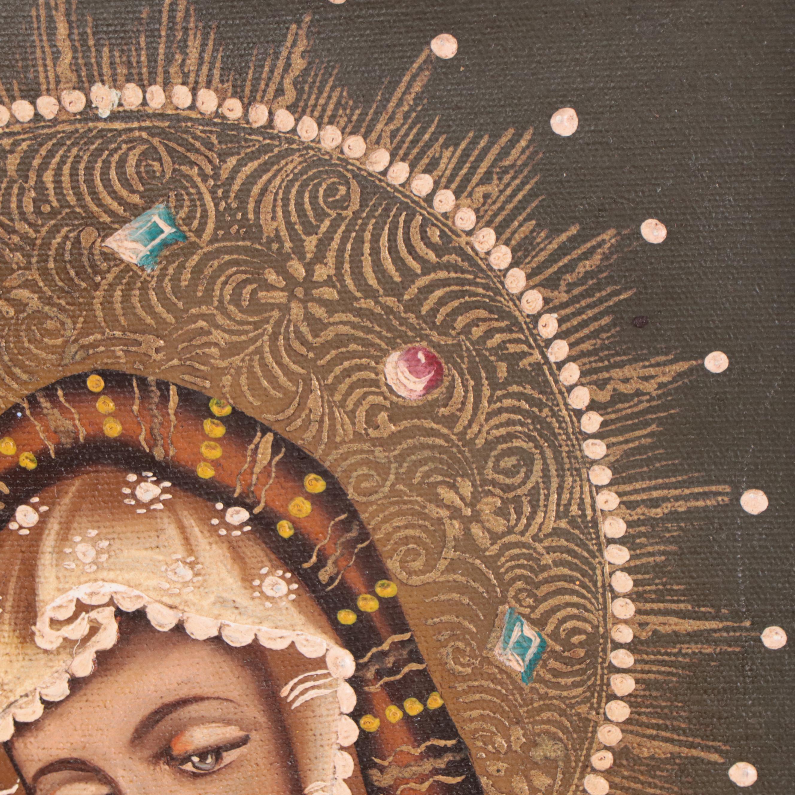 Ernesto Zuñiga Cuzco Style Painting "The Virgen," circa 1981 EBTH