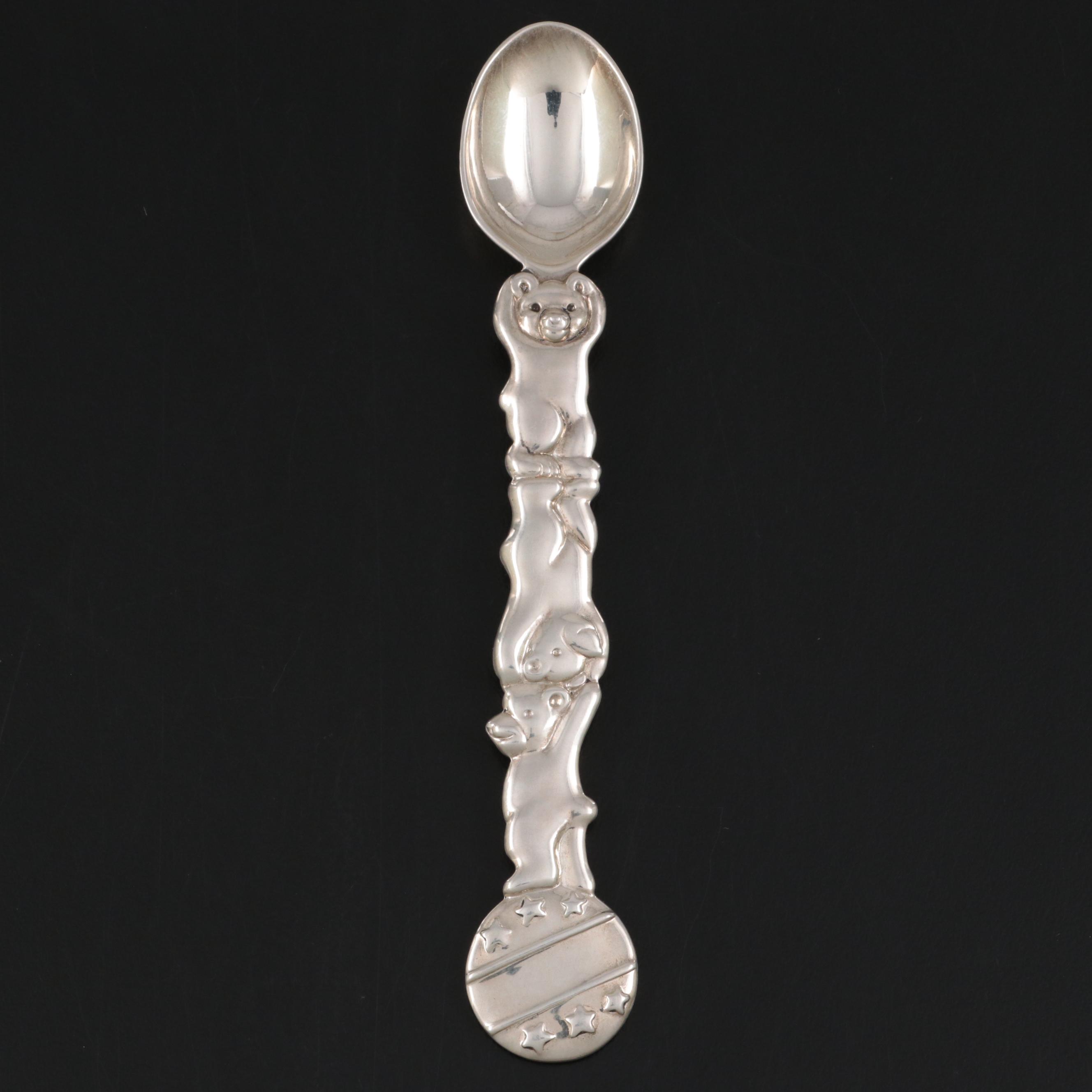 Tiffany & Co. Circus Bear Motif Sterling Silver Infant Feeding Spoon EBTH