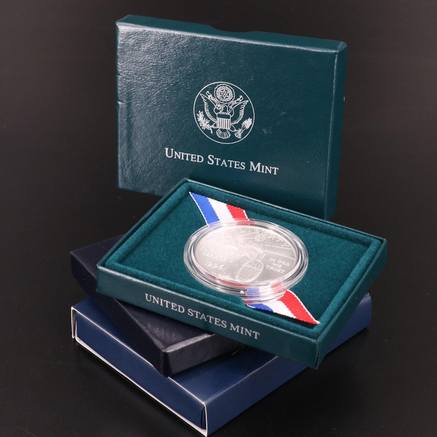 Three Modern Commemorative Uncirculated Silver Dollars