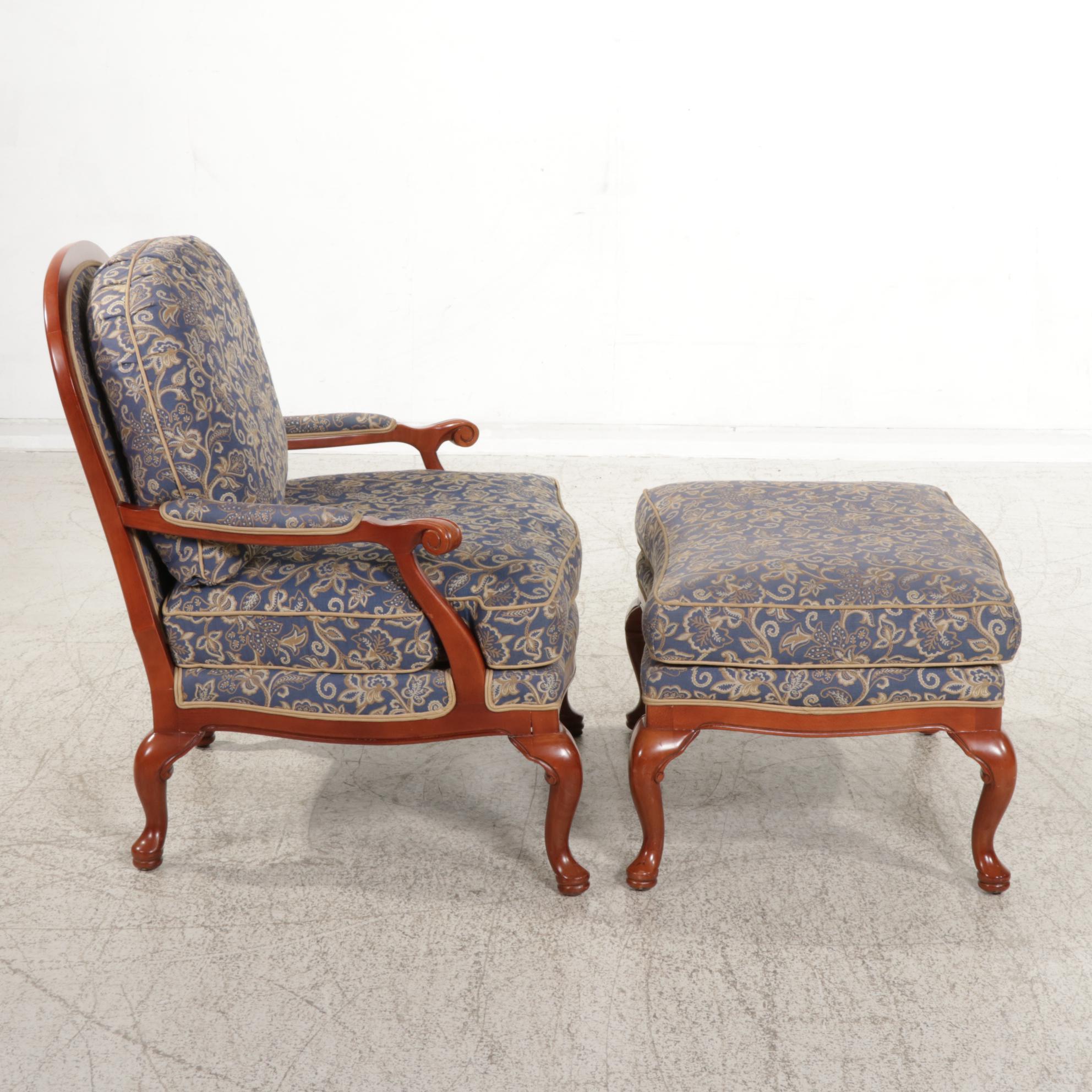 Brandywine Design Furniture CustomUpholstered Armchair and Ottoman EBTH