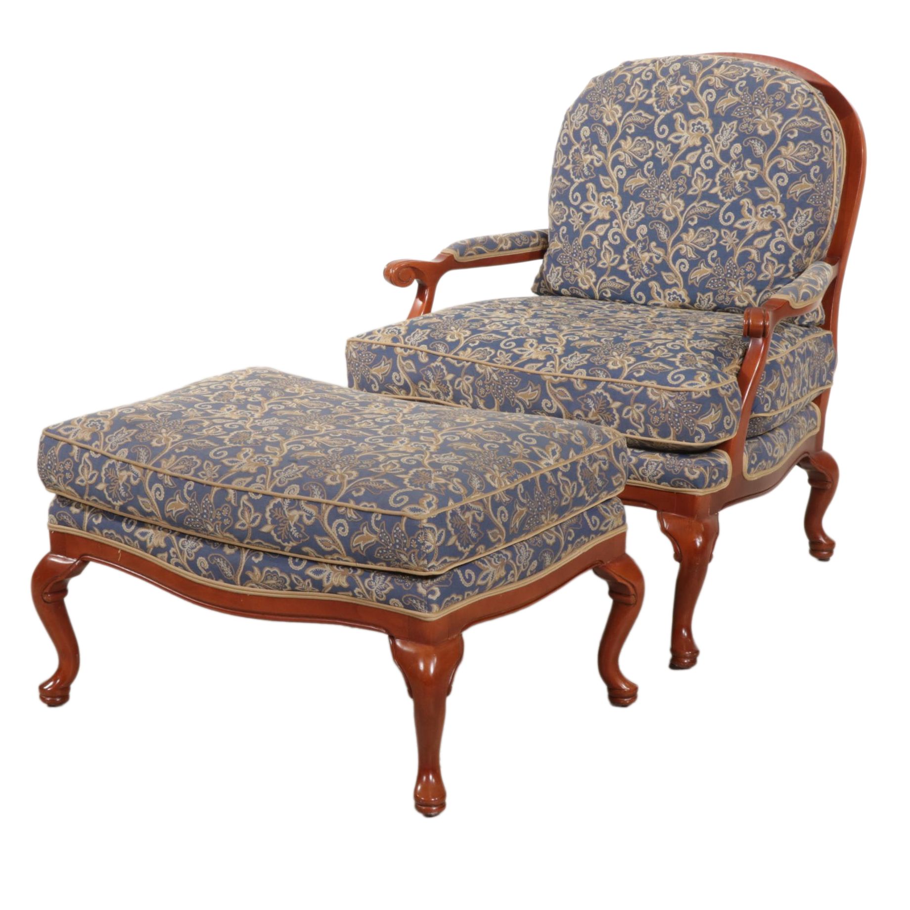 Brandywine Design Furniture CustomUpholstered Armchair and Ottoman EBTH