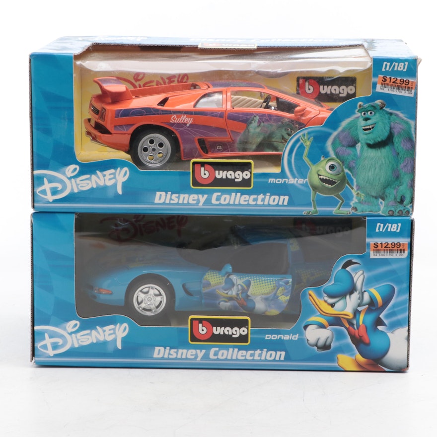 Bburago Monsters, Inc. and Donald Duck Diecast Model Cars