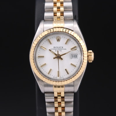 1980 Rolex Oyster Perpetual Date 18K and Stainless Steel Wristwatch