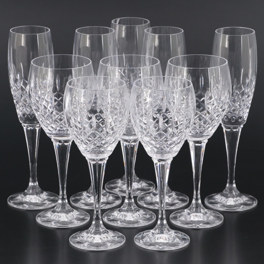 Mikasa "Coventry" Crystal Champagne Flutes, Water Goblets, and Wine Glasses