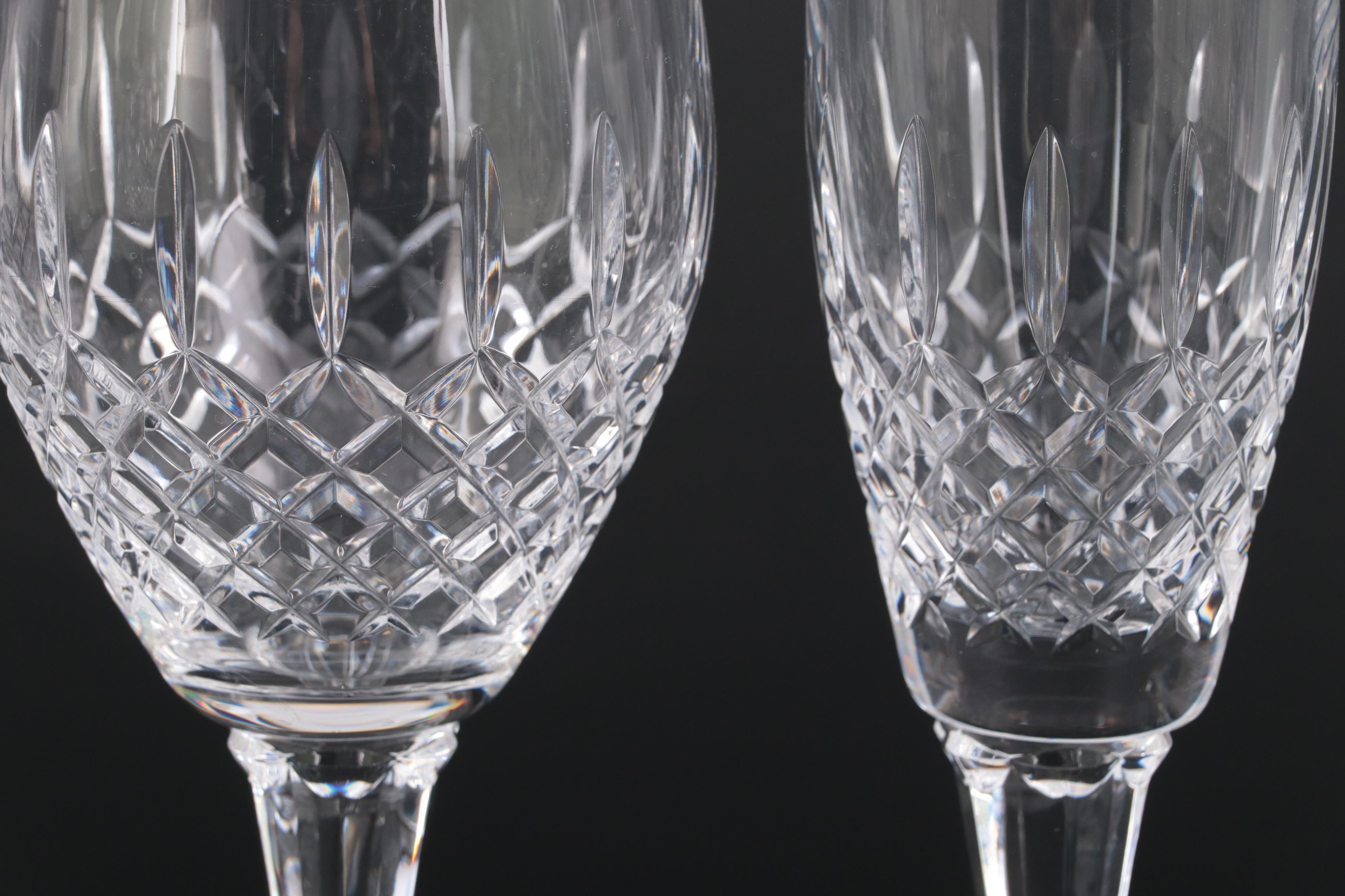 Mikasa "Coventry" Crystal Champagne Flutes, Water Goblets, and Wine