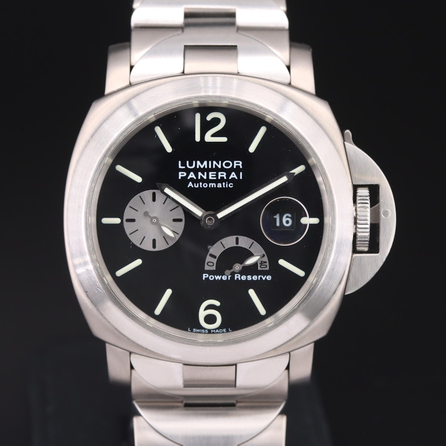 Panerai Luminor Titanium and Steel 44mm Power Reserve Automatic Wristwatch