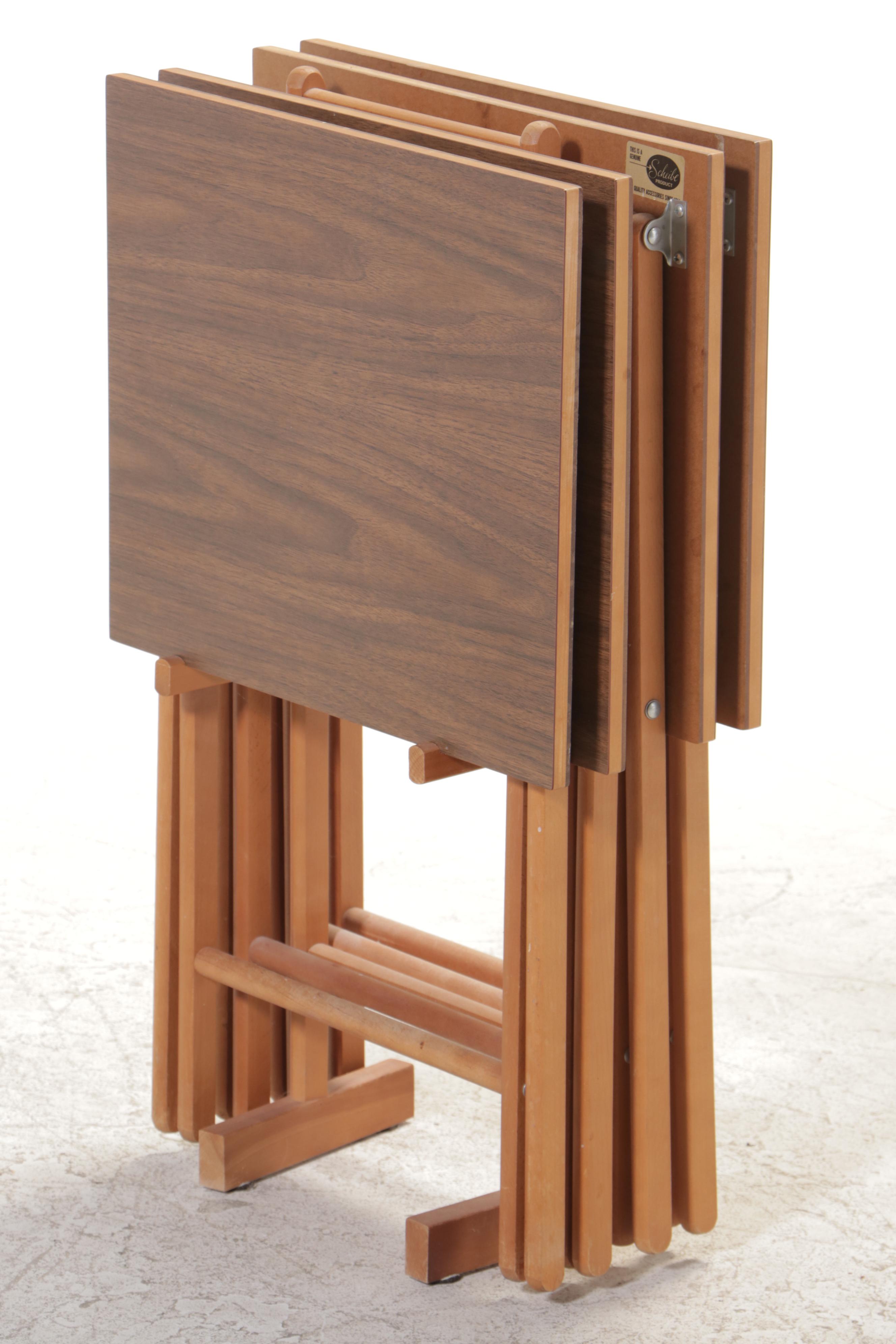Scheibe Products Laminate and Wooden Television Trays, 1970s EBTH