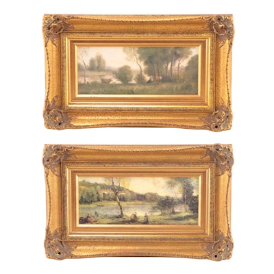 Digital Prints After Jean-Baptiste-Camille Corot of Pastoral Landscapes