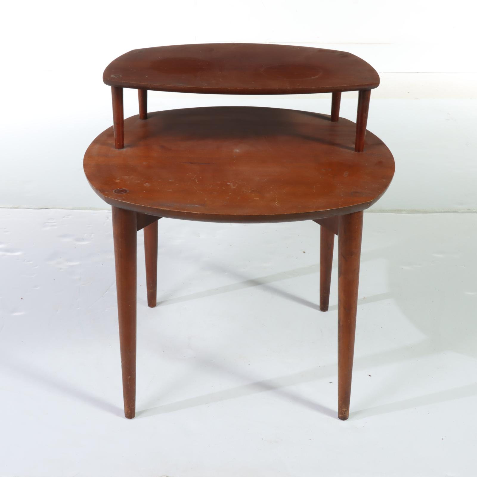 Brandt Mid Century Modern Cherrywood Two-Tier Side Table | EBTH