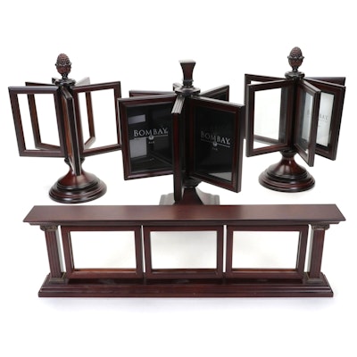 The Bombay Company Wooden Tabletop Rotating Picture Frames