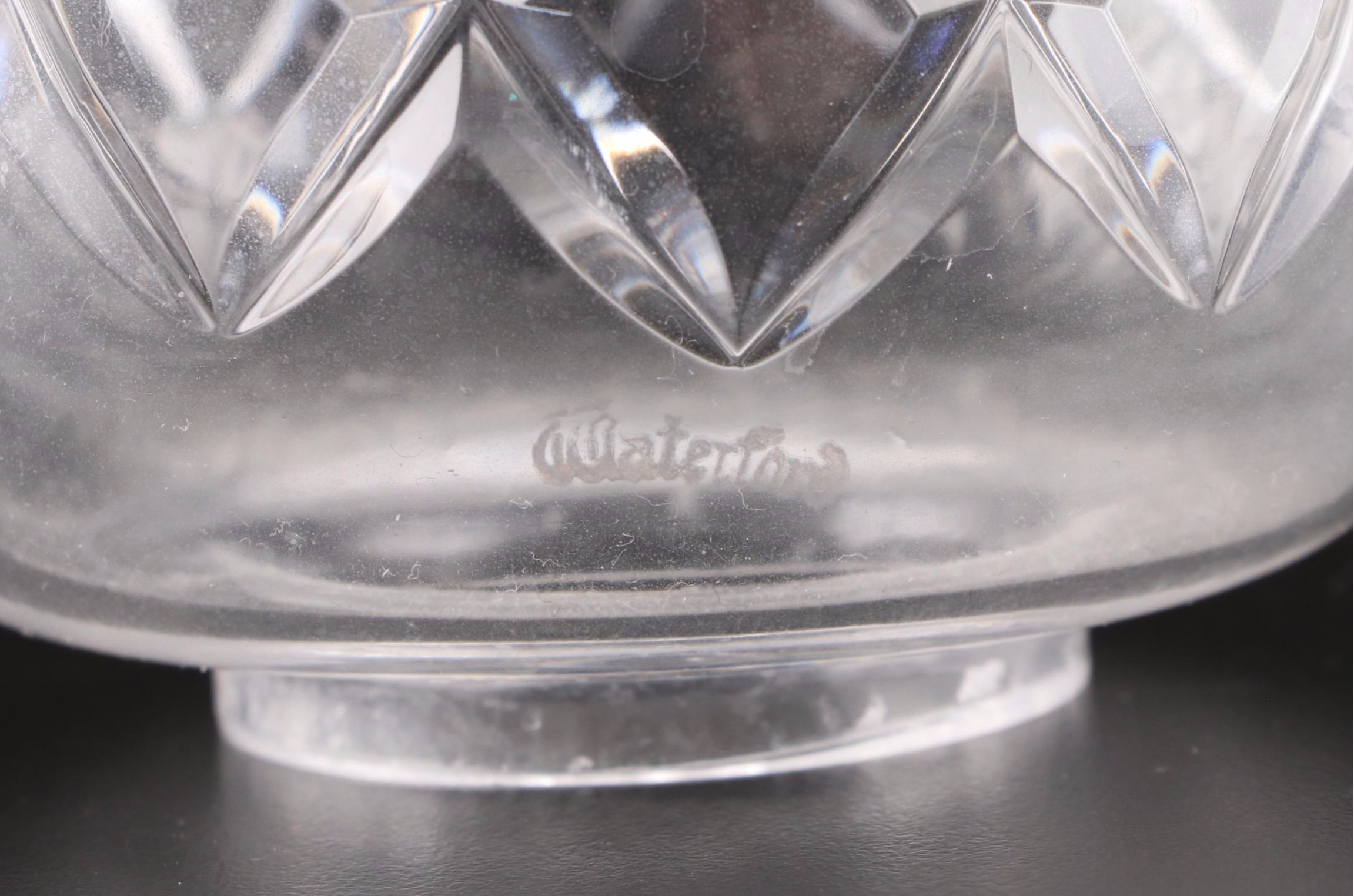 Waterford Crystal Footed Vase and Pair Candle Holders with Hurricanes