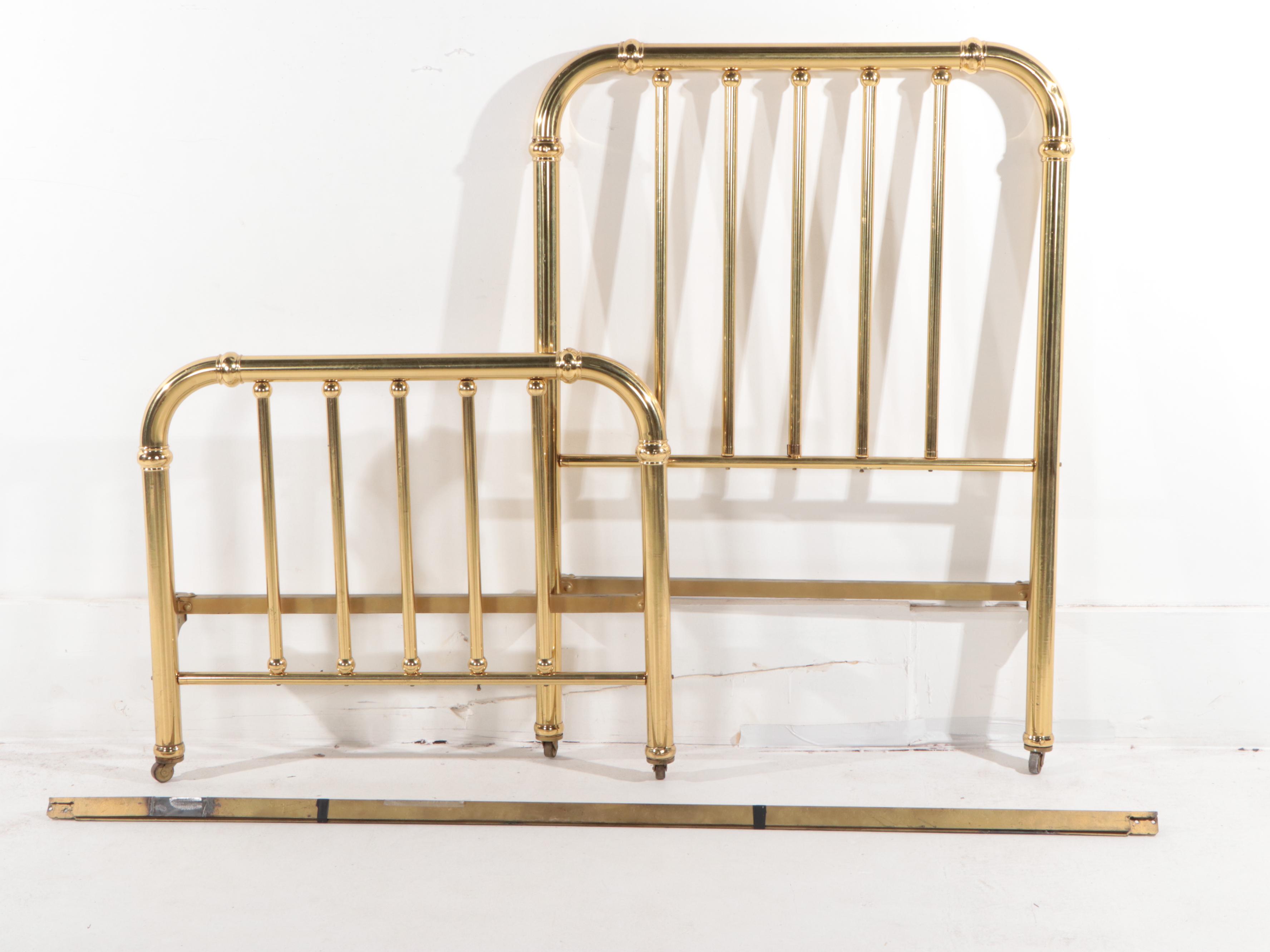 Victorian Style Brass Twin Bed Frame, Mid20th Century EBTH
