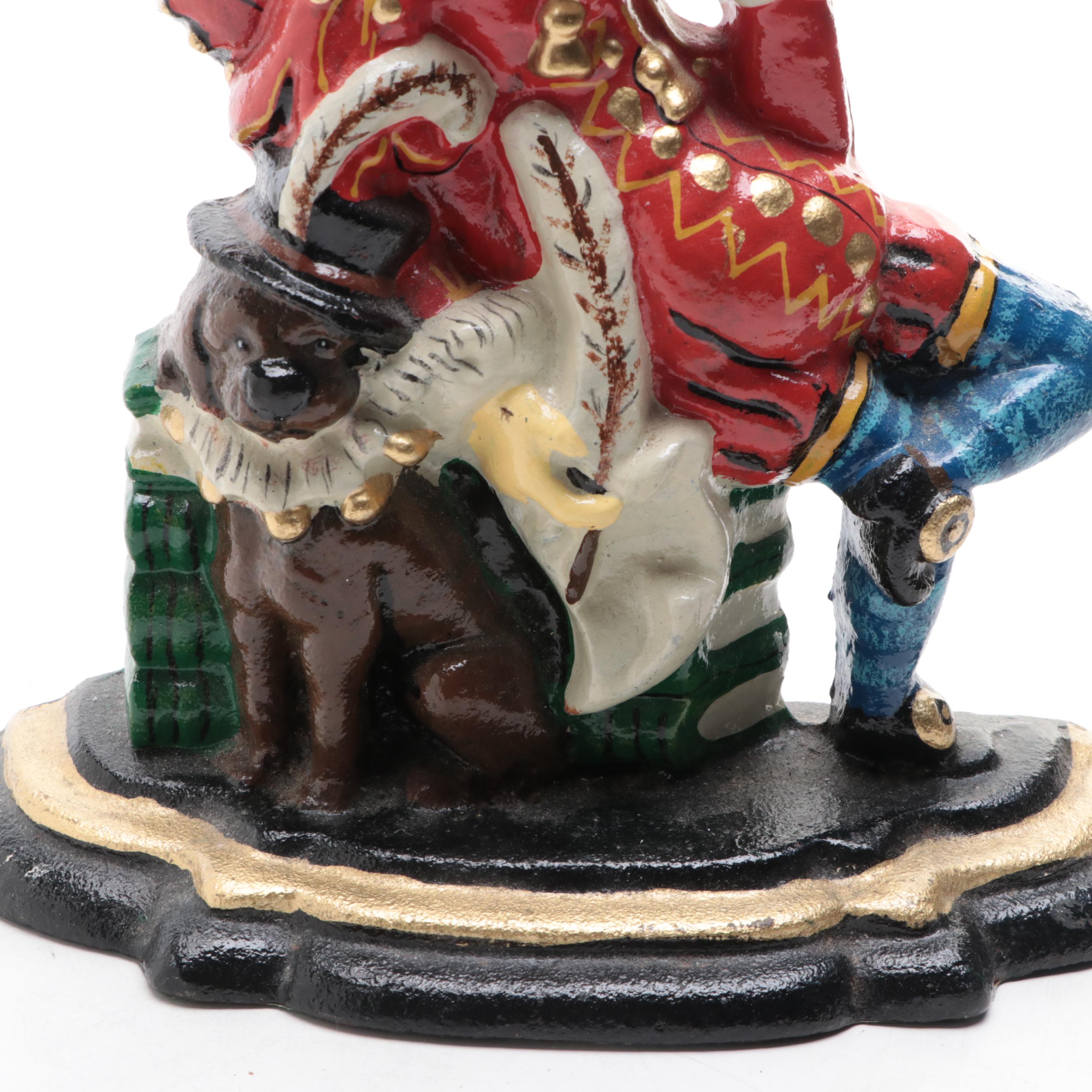 ColdPainted Cast Iron Punch and Judy "Mr Punch" Character Doorstop EBTH
