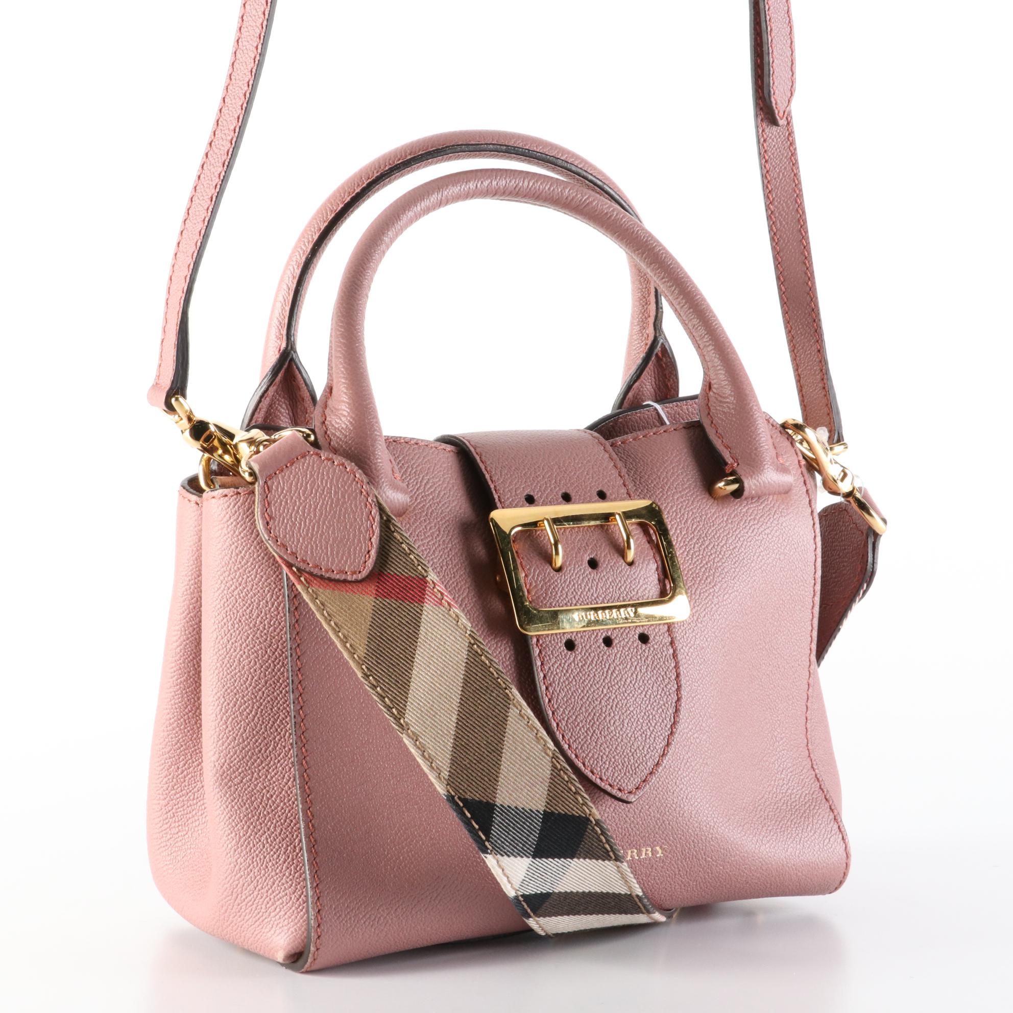 Burberry Small Buckle Tote Bag in Dusty Pink Grain Leather EBTH