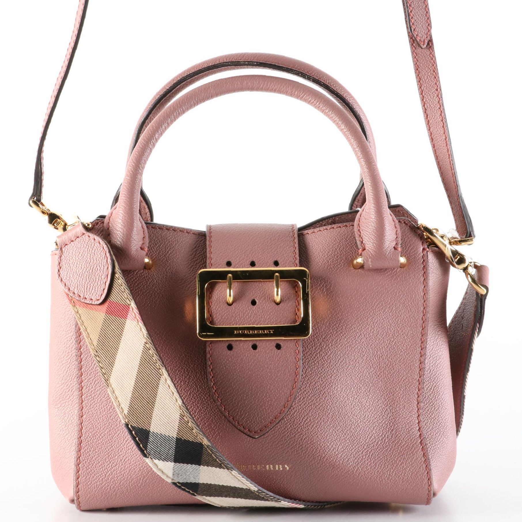 Burberry Small Buckle Tote Bag in Dusty Pink Grain Leather EBTH