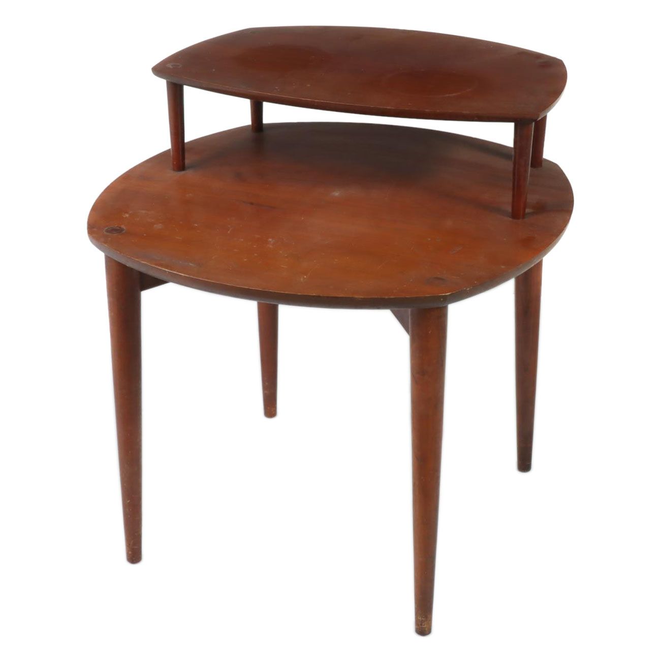 Brandt Mid Century Modern Cherrywood Two-Tier Side Table | EBTH