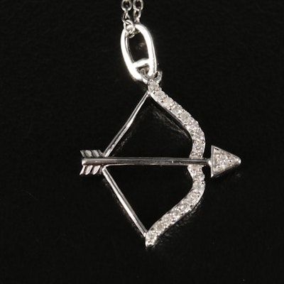 Sterling Diamond Arrow Pendant Necklace