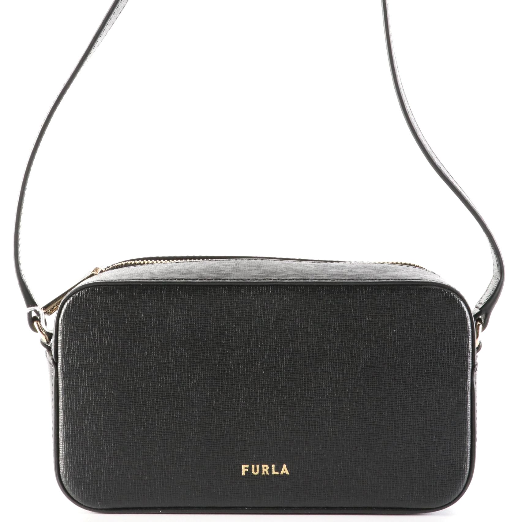 Furla Block Mini Crossbody in Black Saffiano Leather EBTH