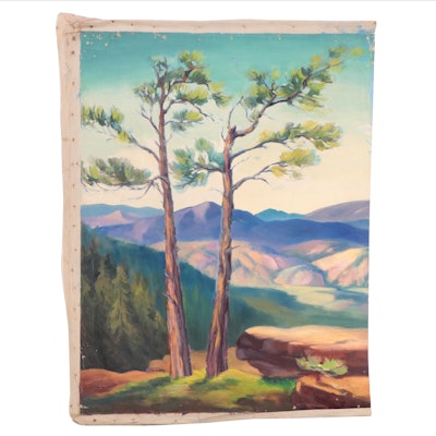 Dan Burne Jones Oil Painting of Alpine Landscape