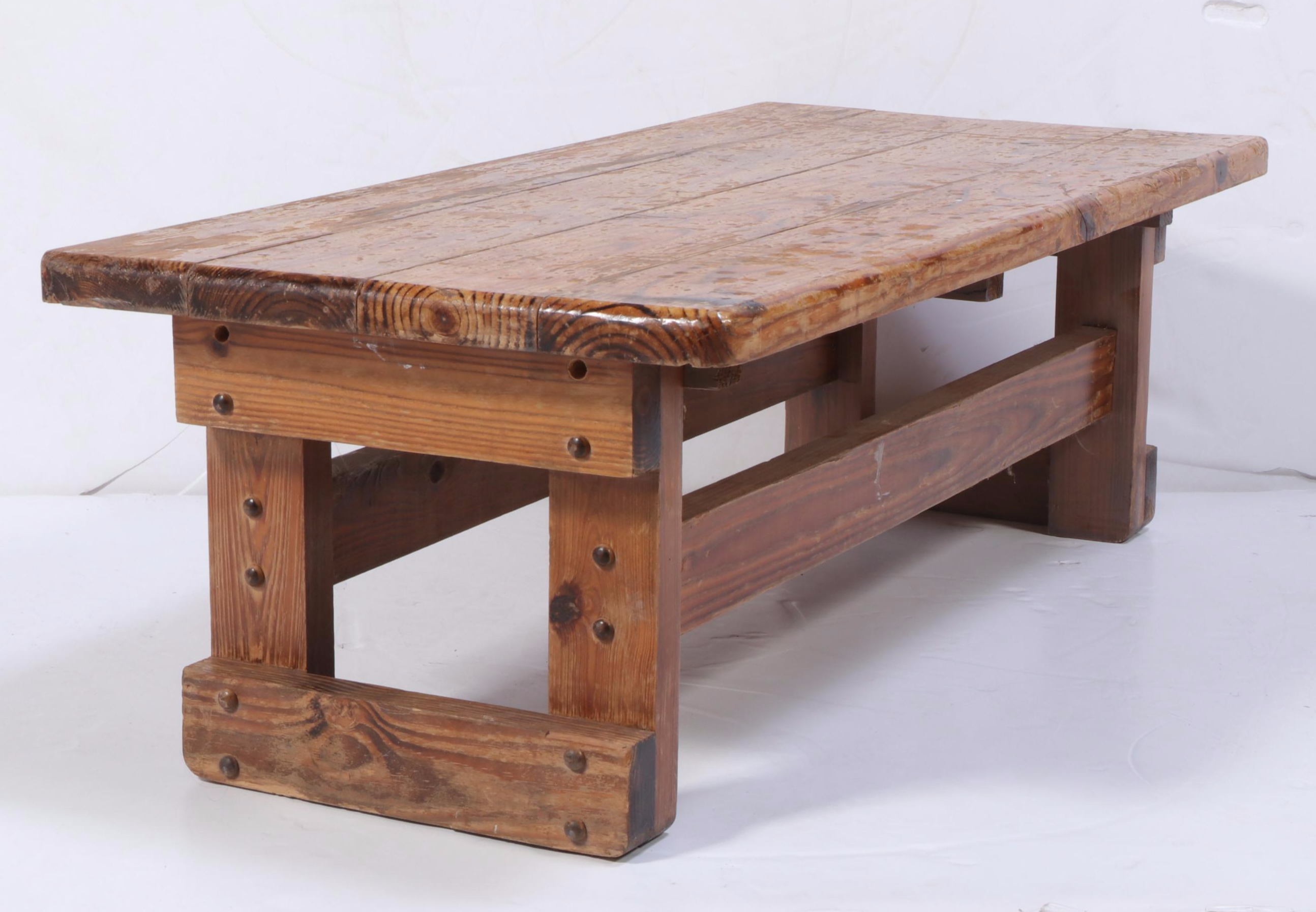 Rustic Pine Coffee Table, Late 20th Century EBTH