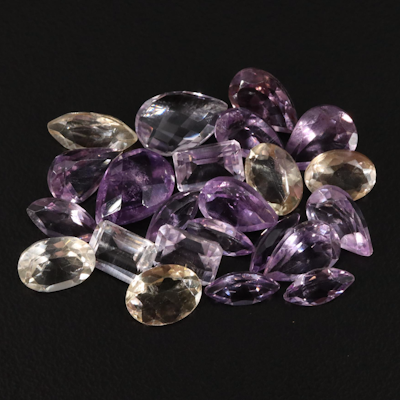 Loose 21.55 CTW Amethyst and Citrine Lot