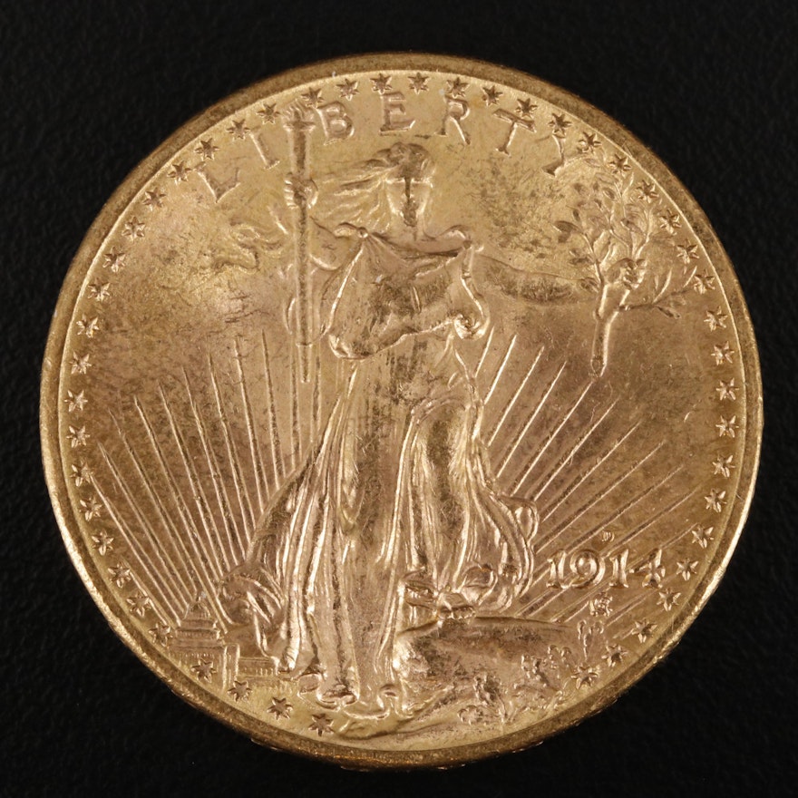1914-D St. Gaudens $20 Gold Coin