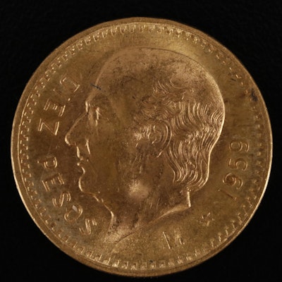 1959 Mexico Ten Pesos Gold Coin