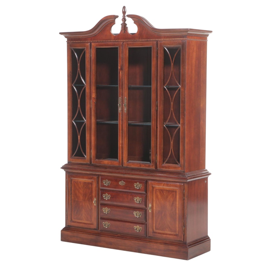 American Drew Federal Style Cherrywood China Cabinet, Late 20th Century