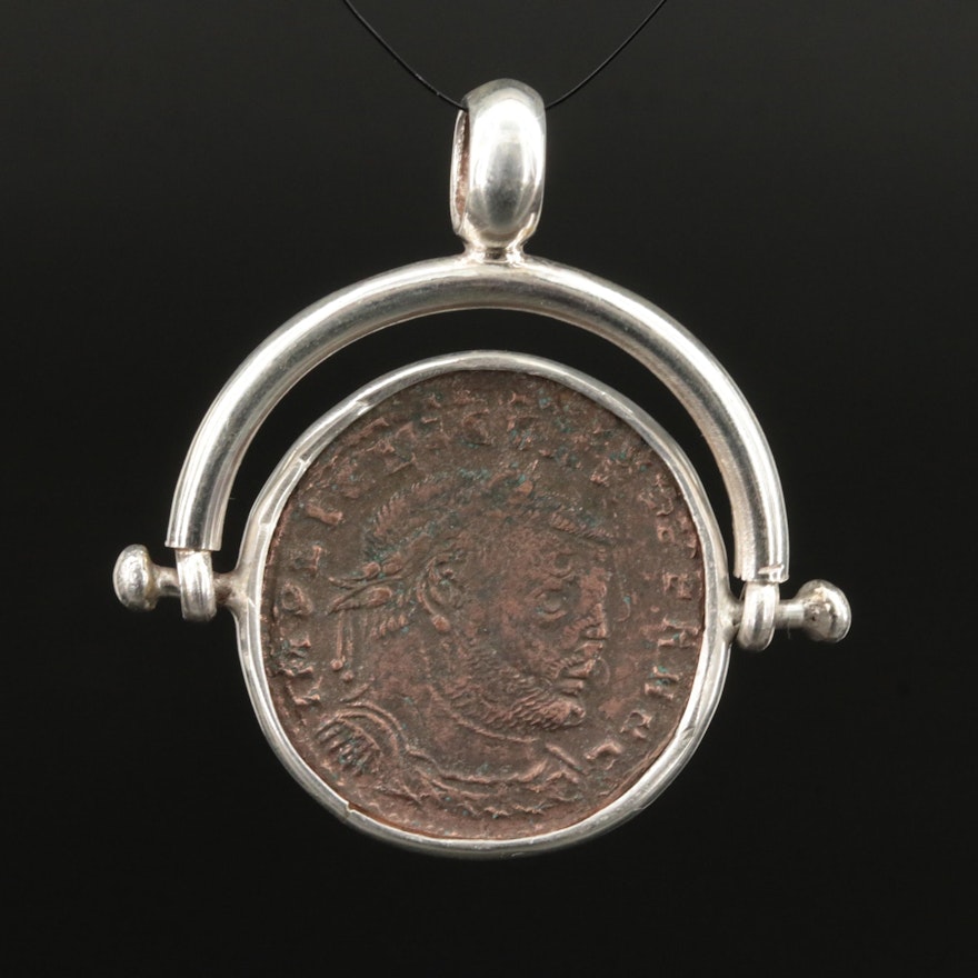 Ancient Roman Imperial Follis Coin of Licinius I, ca. 308 A.D. Pendant