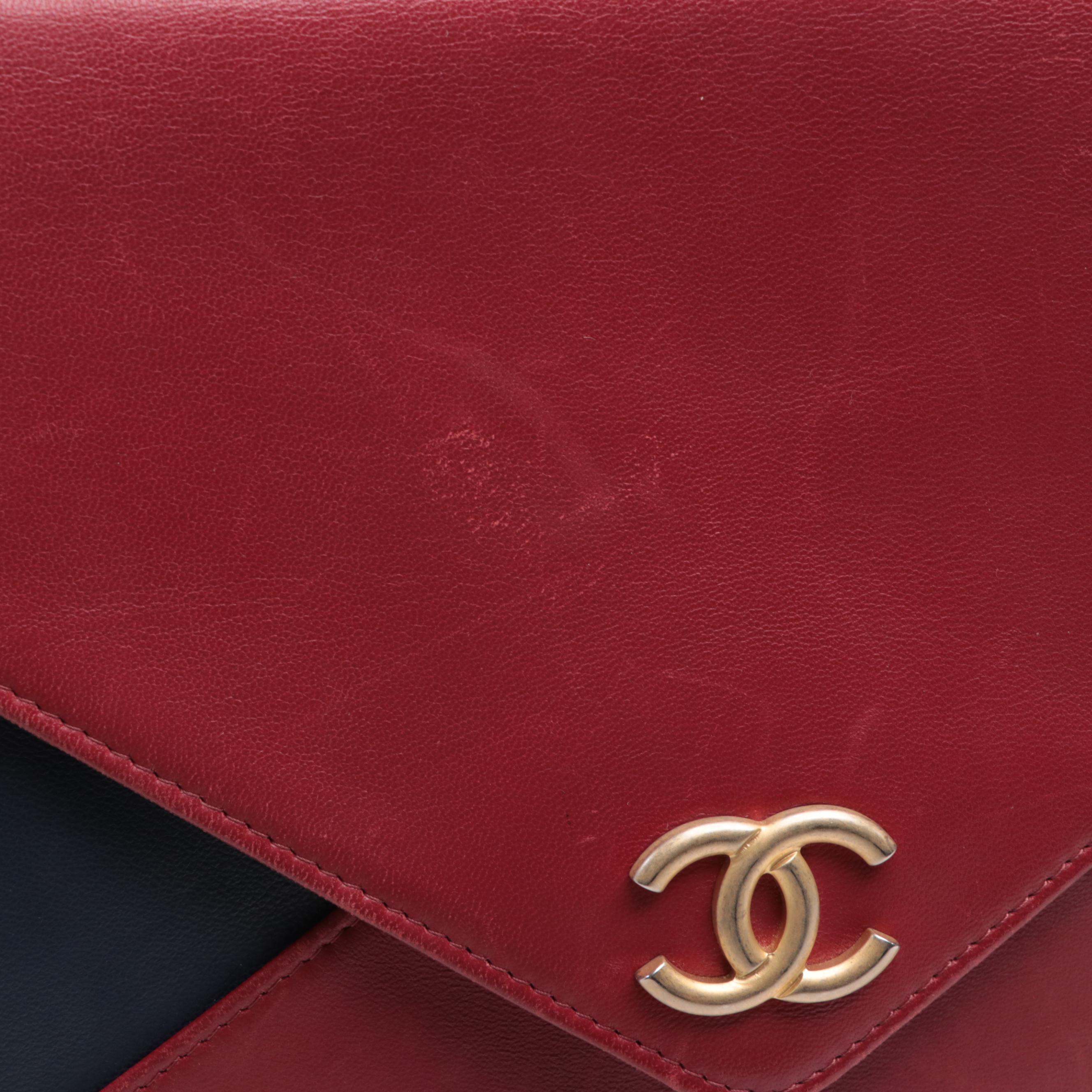 Chanel Envelope Clutch in Bicolor Lambskin Leather EBTH