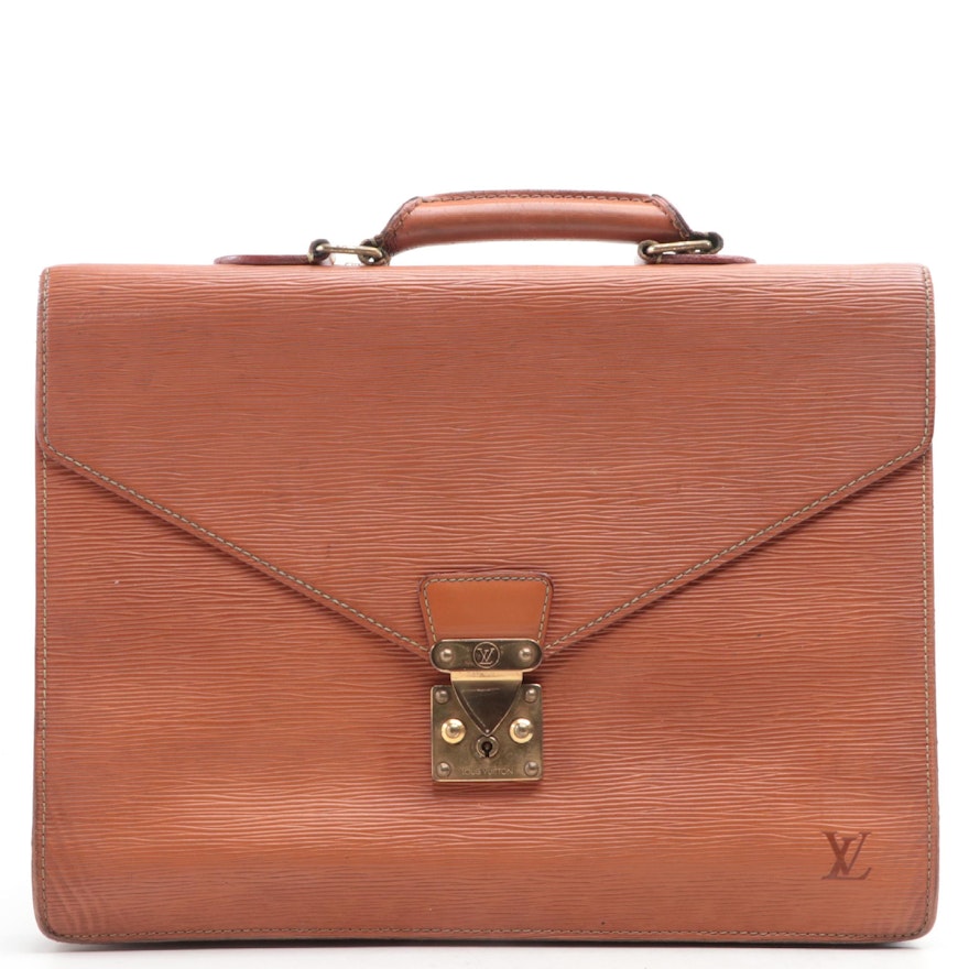 Louis Vuitton Ambassador Two Compartment Briefcase in Cipango Gold Epi Leather