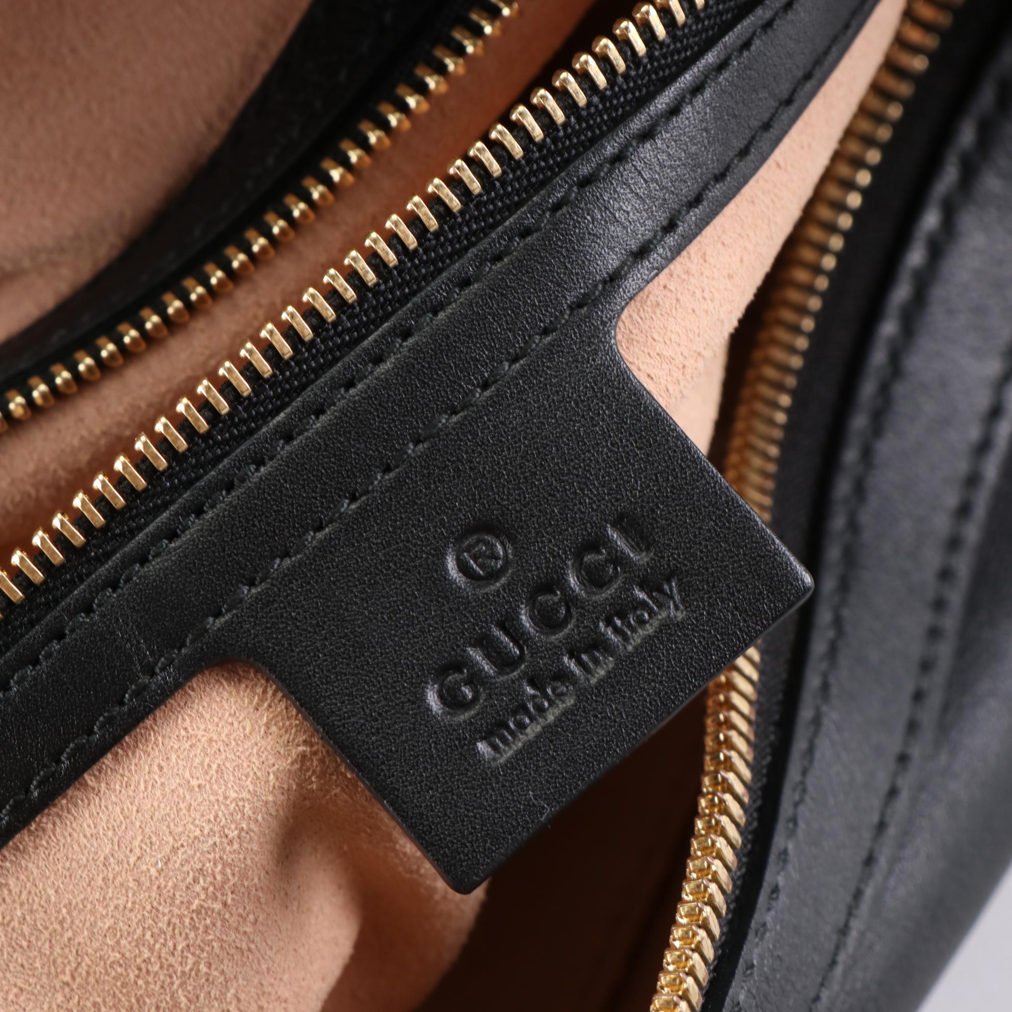 Gucci Apollo GG Embossed Leather Hobo Bag with ChainLink and Leather