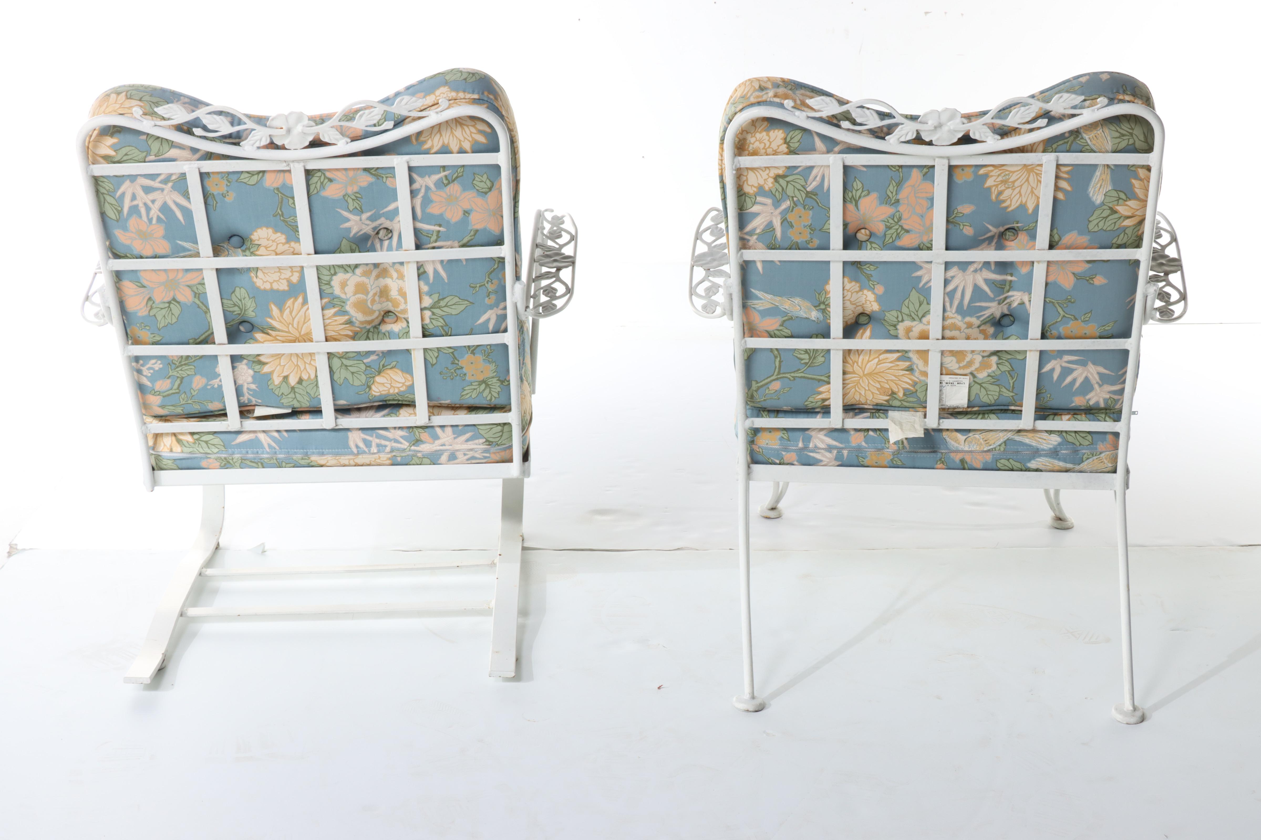 Pair of LyonShaw Iron Patio Chairs with Cushions EBTH