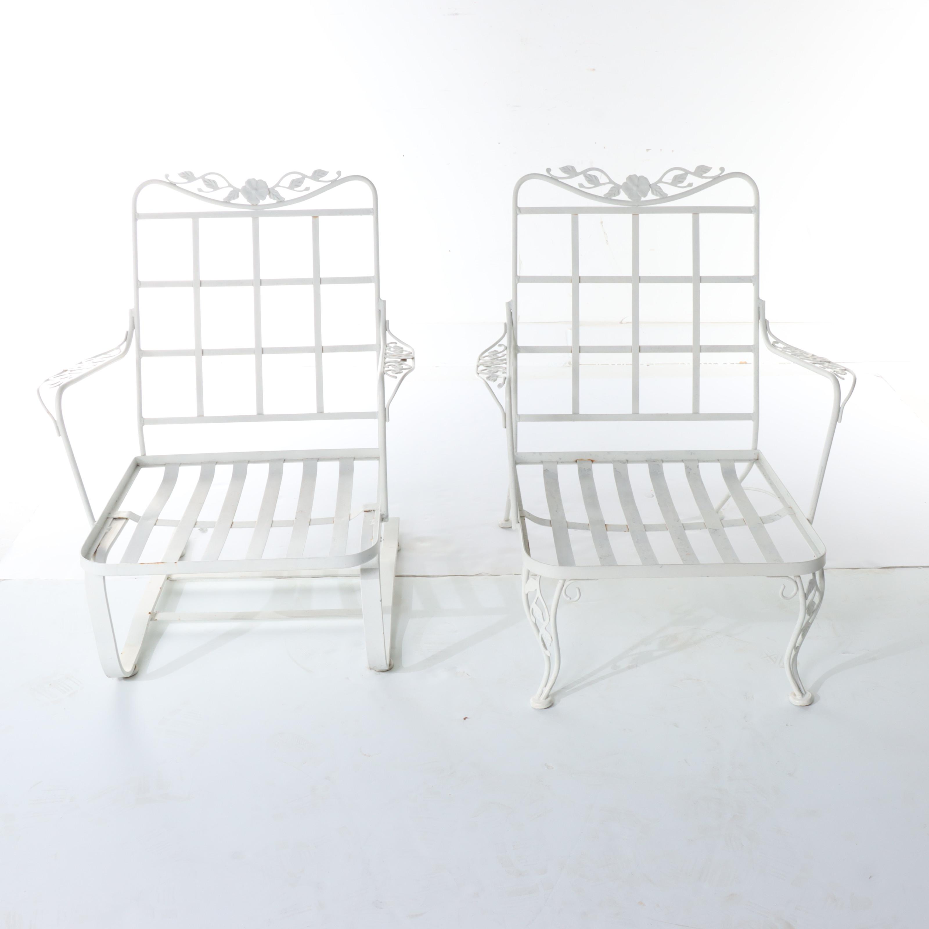 Pair of LyonShaw Iron Patio Chairs with Cushions EBTH