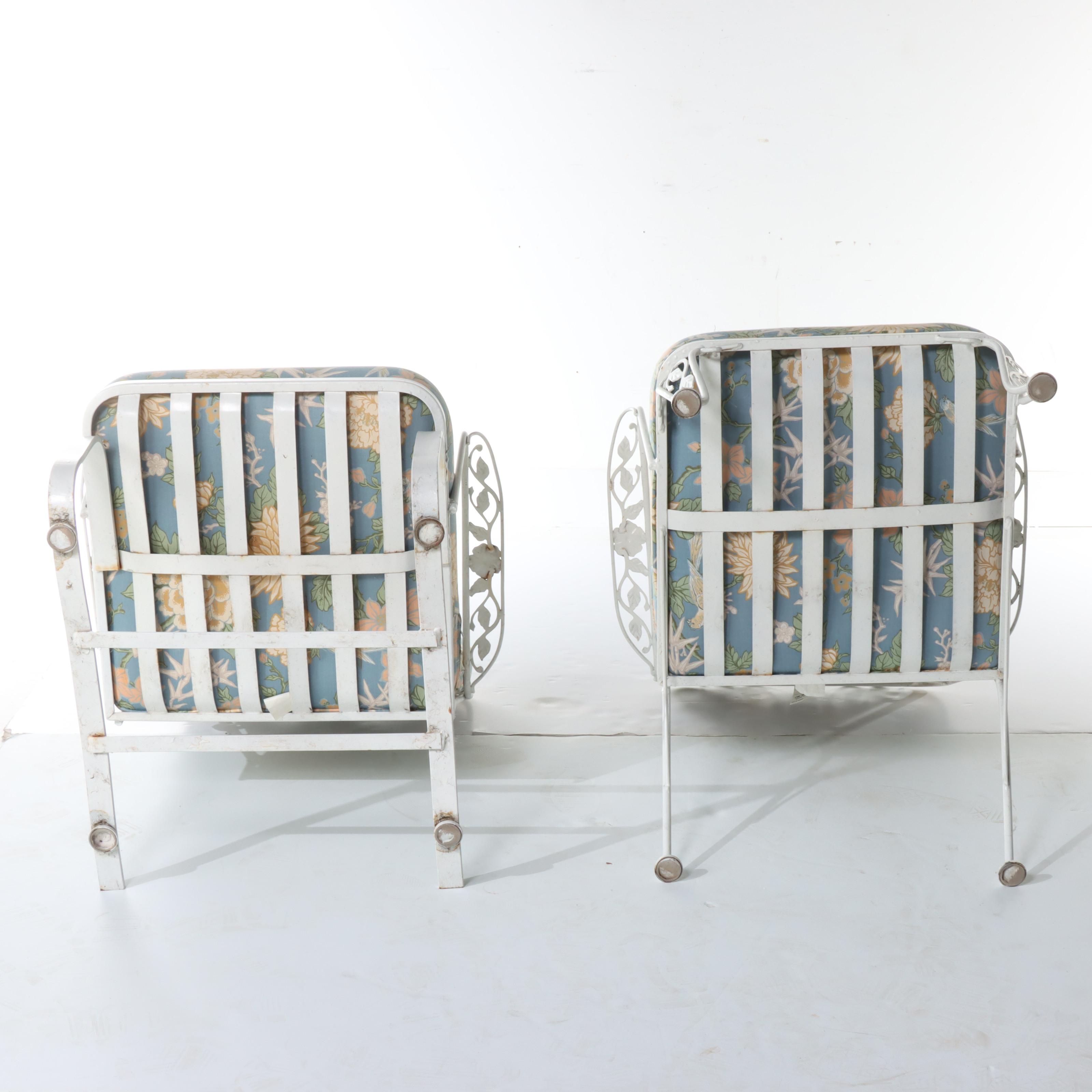 Pair of LyonShaw Iron Patio Chairs with Cushions EBTH