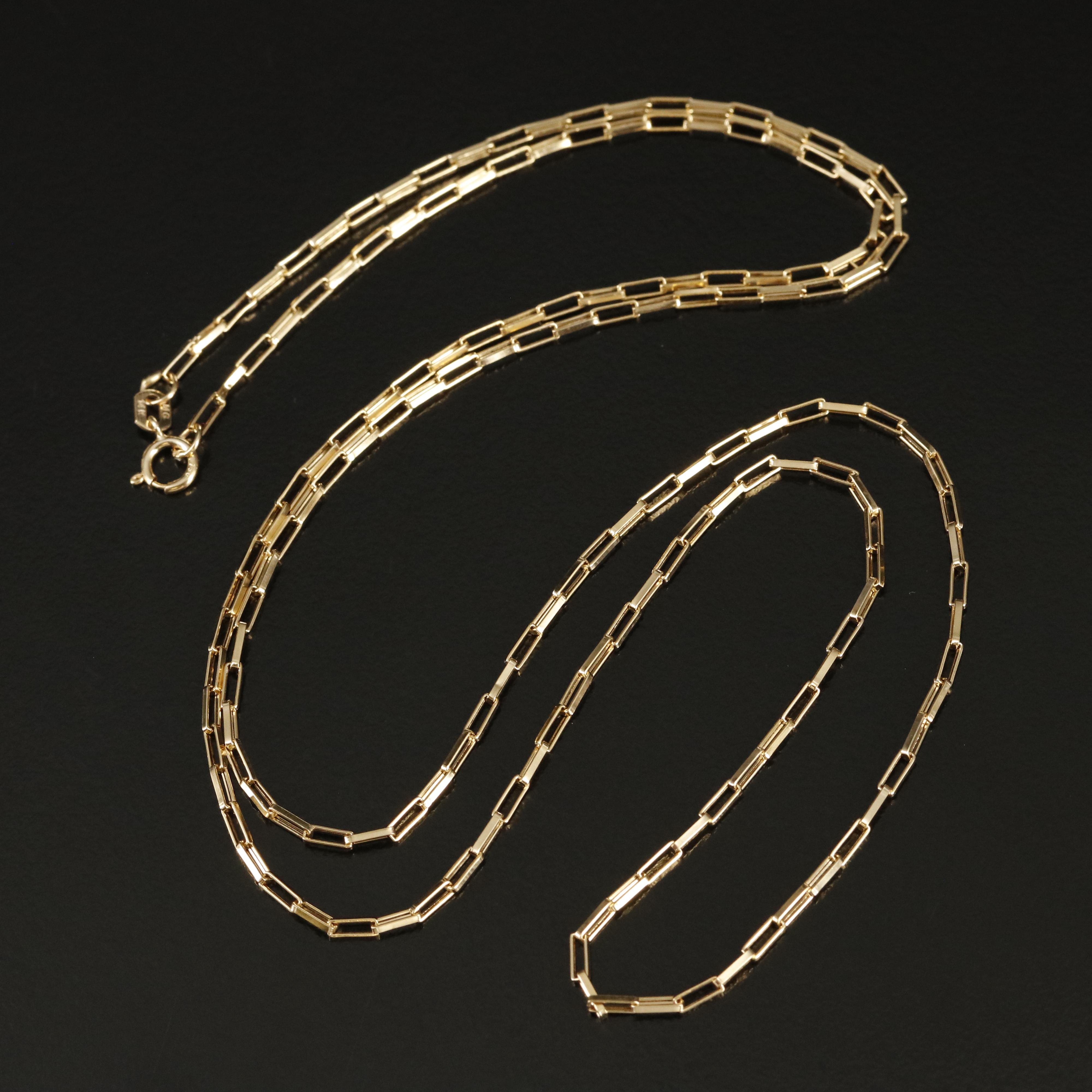 14K Paper Clip Chain Necklace EBTH