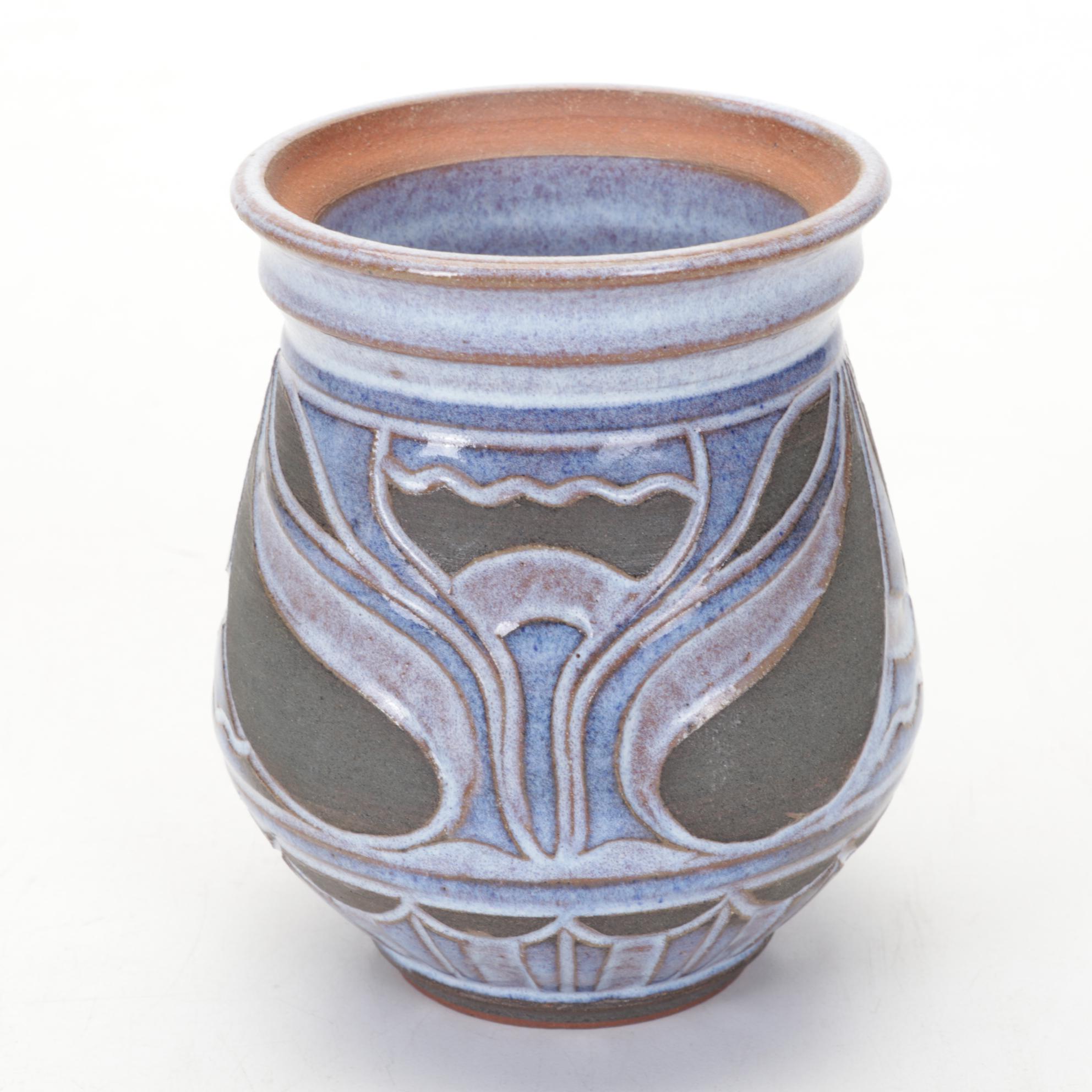 Roseville Silhouette Vase with Larry Allen Art Pottery Vase EBTH