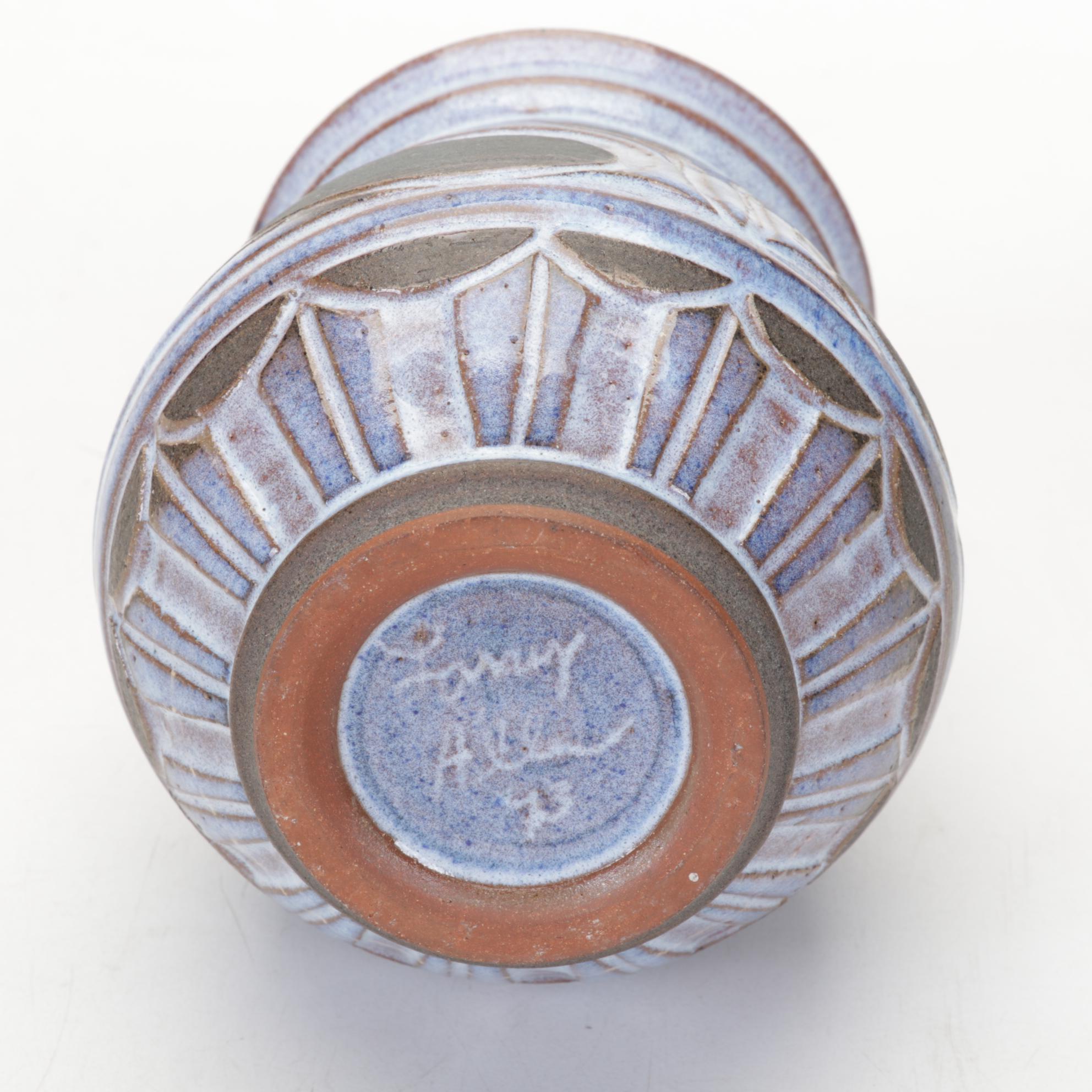 Roseville Silhouette Vase with Larry Allen Art Pottery Vase EBTH