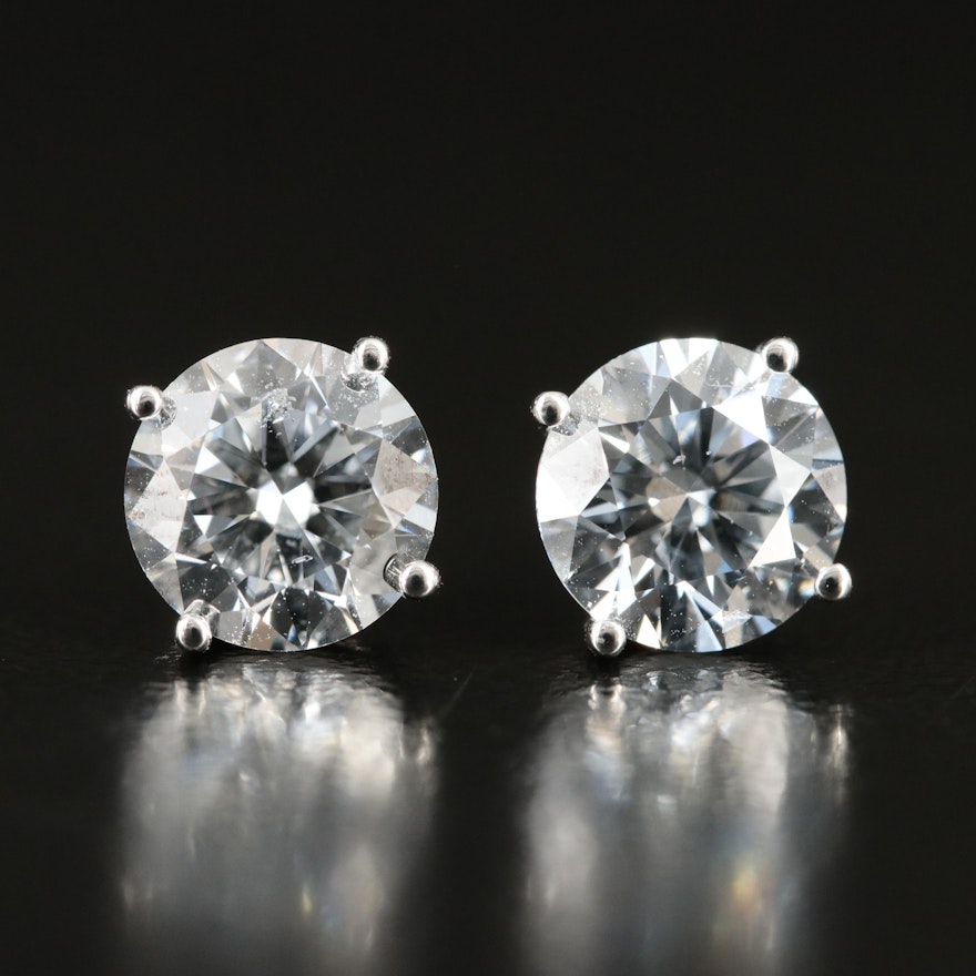 14K 2.56 CTW Lab Grown Diamond Stud Earrings