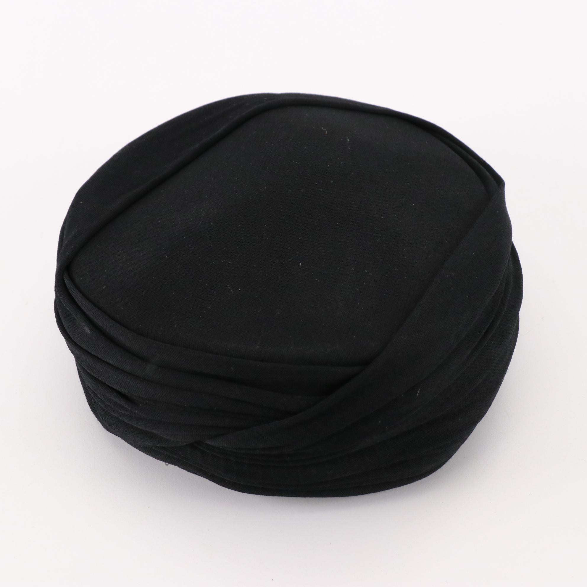 Pillbox Hats, Embroidered Lace Cap and Flocked Veil Hat with Hat Box