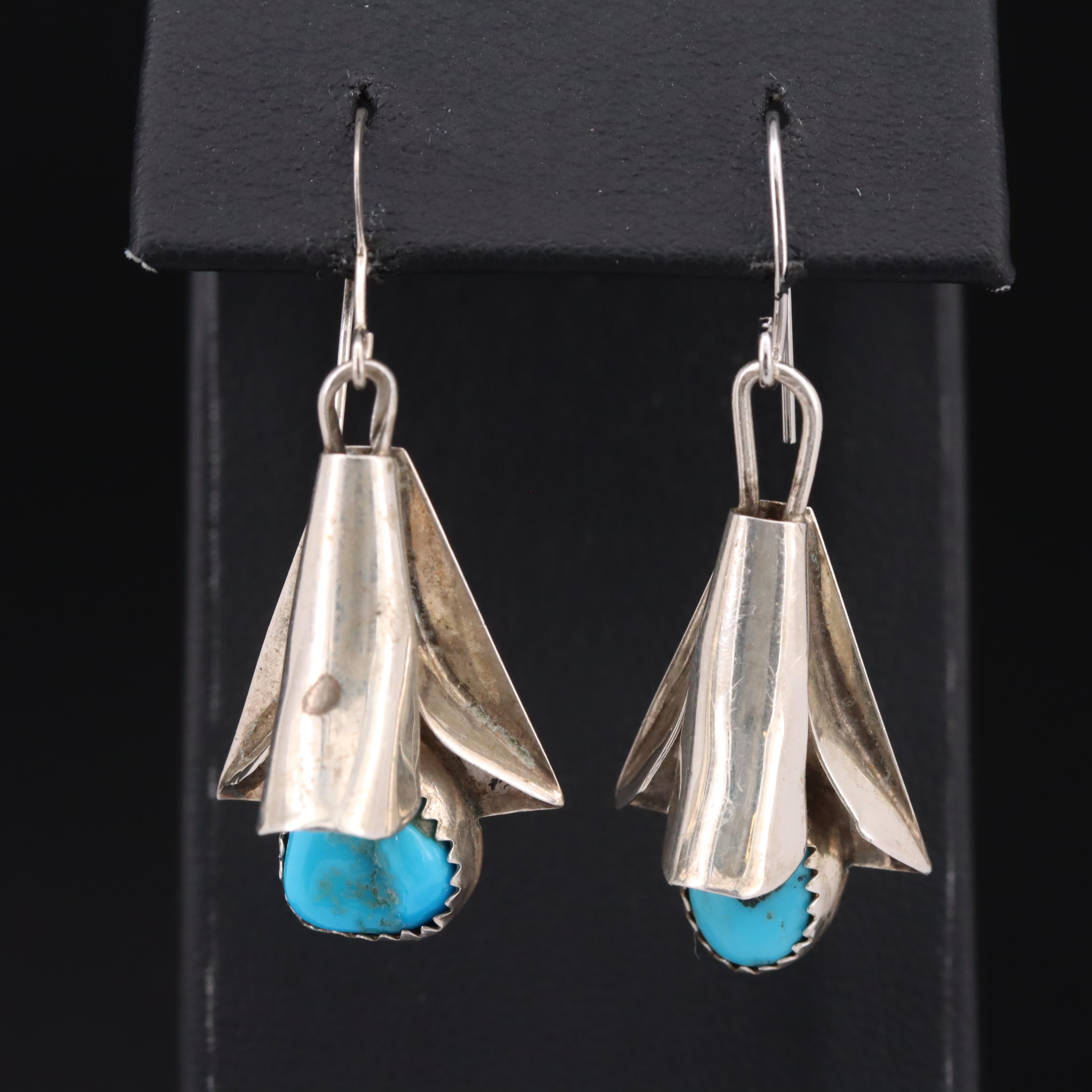 Louise Yazzie Navajo Diné Sterling Squash Blossom Necklace and Earring