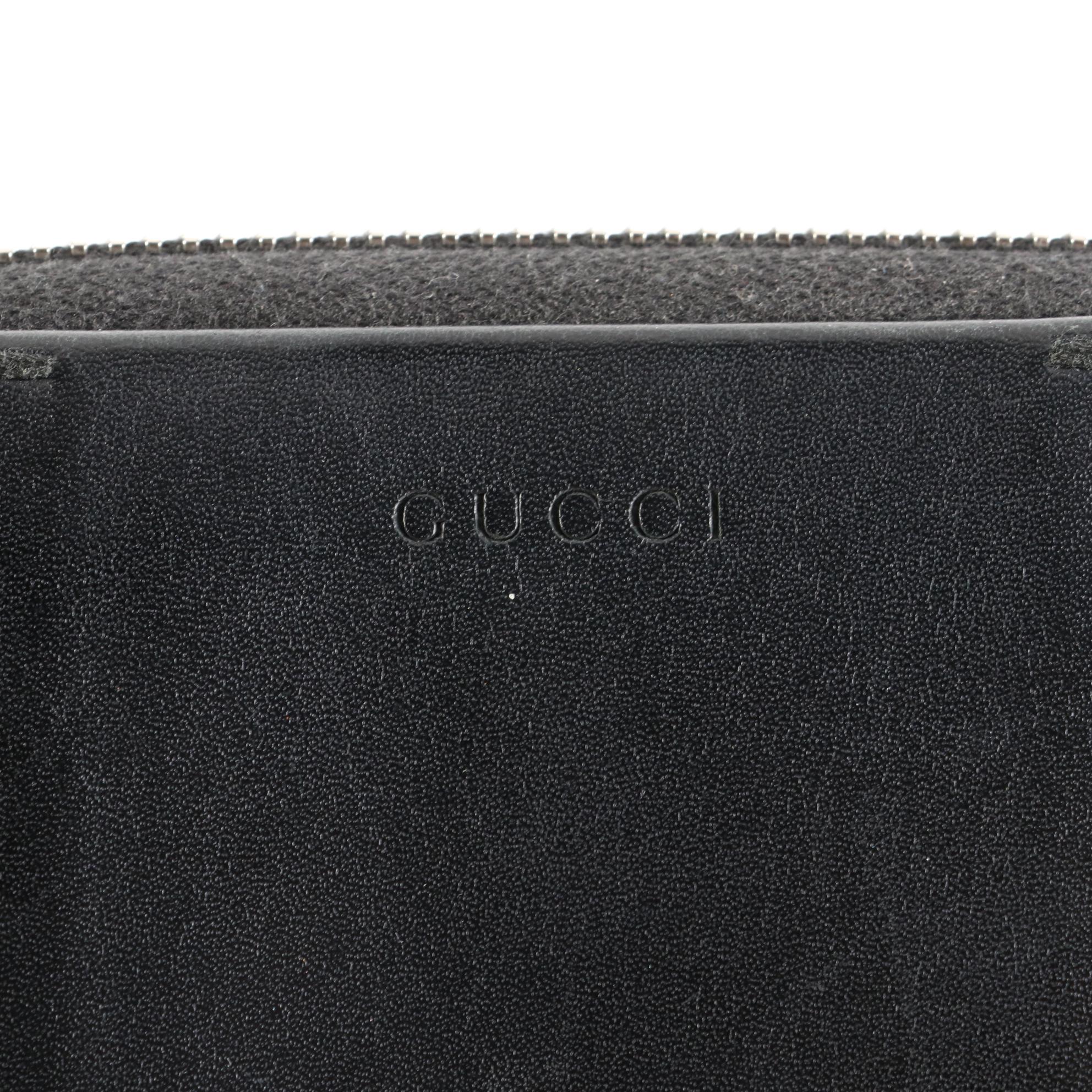 Gucci ZipAround Wallet in GG Supreme Canvas and Black Leather EBTH