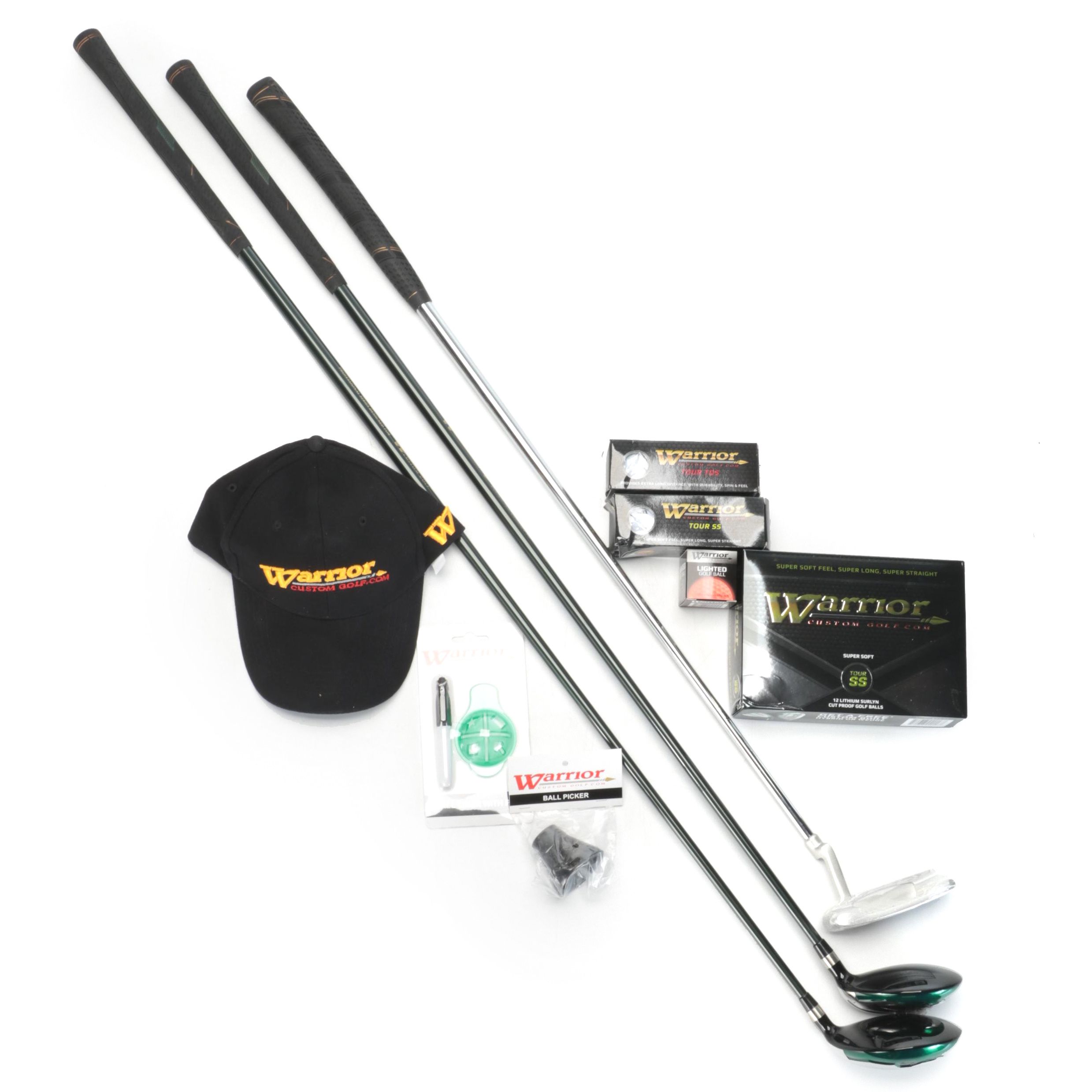 Warrior Custom Fairway Woods and Putter with Other Gear EBTH