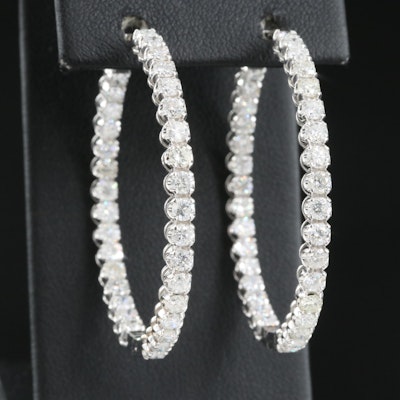 14K 5.02 CTW Diamond Inside-Out Large Hoop Earrings