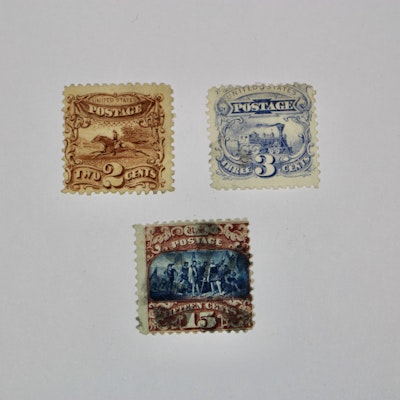 Three 1869 Pictorial Postage Stamps