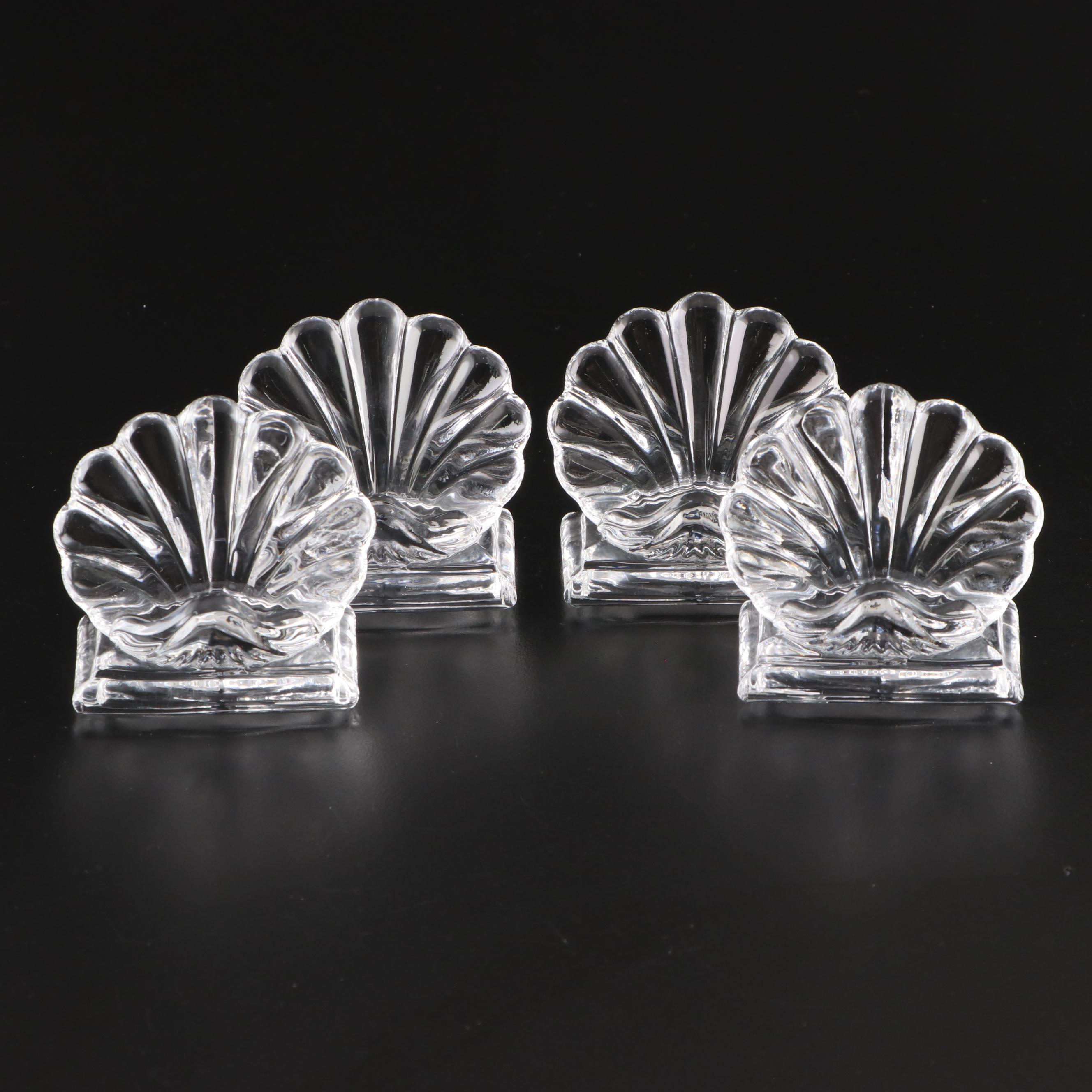 Baccarat "Bambous" Crystal Shell Place Card Holders EBTH