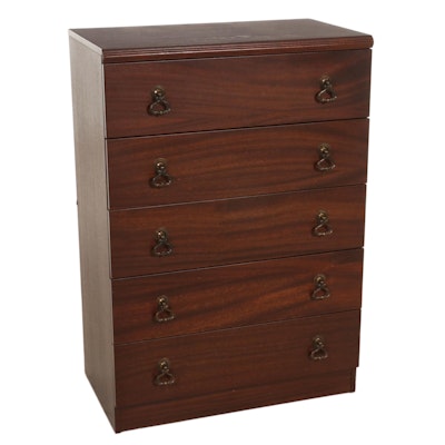 Walnut Finish Chest of Drawers, Mid to Late 20th Century