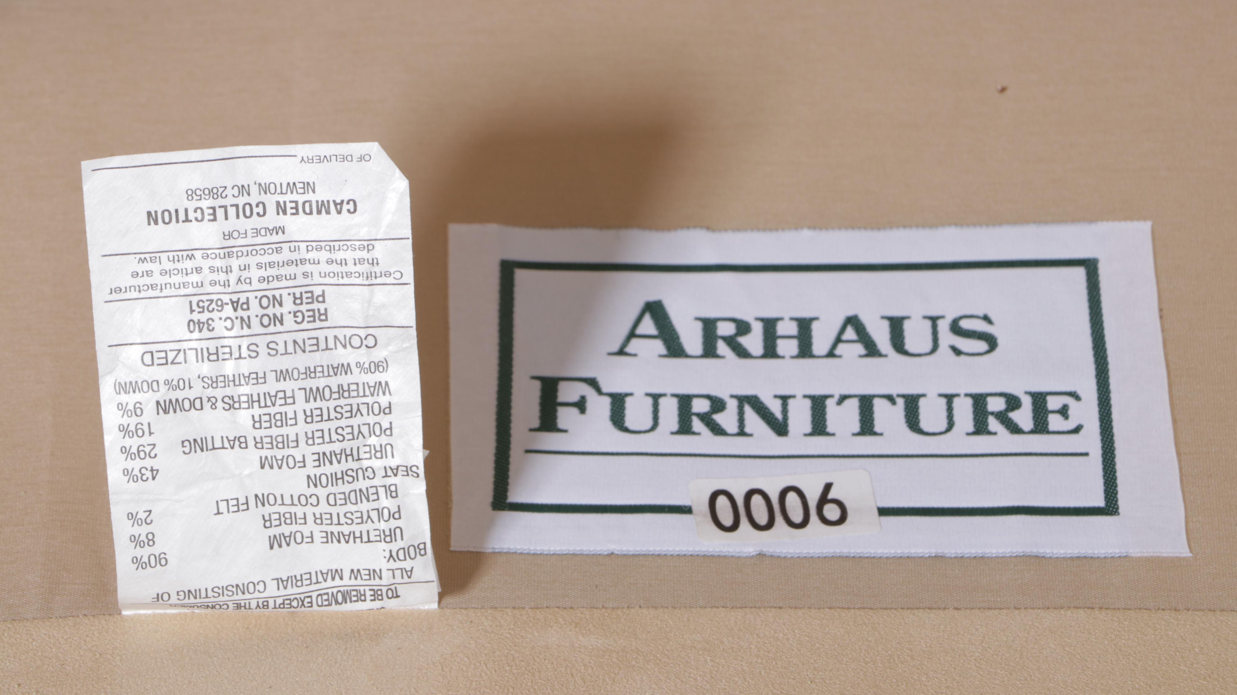 Camden Collection for Arhaus Furniture MicrofiberUpholstered TrackArm