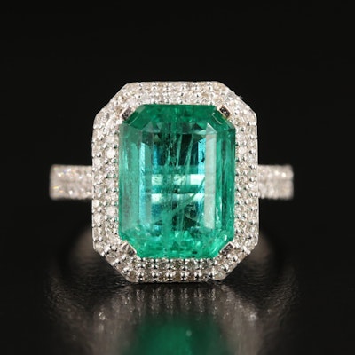 14K 5.04 CT Emerald and Diamond Ring